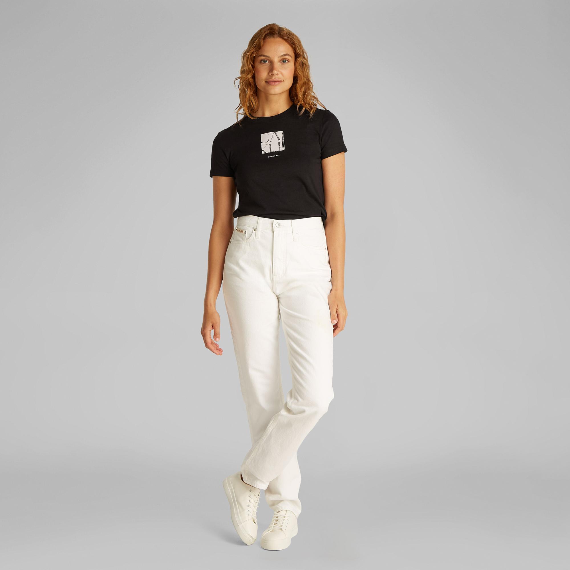 Calvin Klein Front Photo Graphic Baby Kadın Siyah T-Shirt