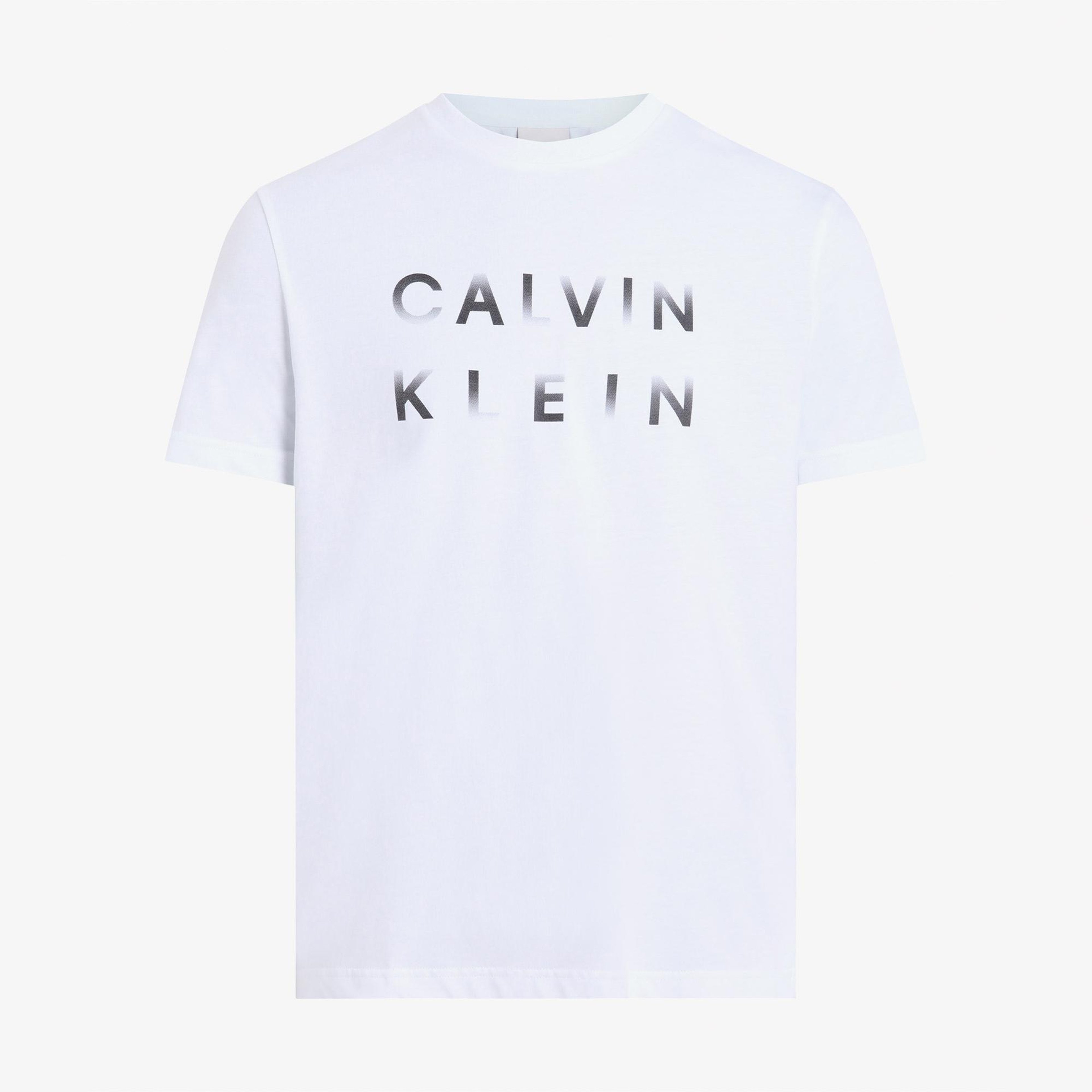 Calvin Klein Enlarged Logo Erkek Beyaz T-Shirt