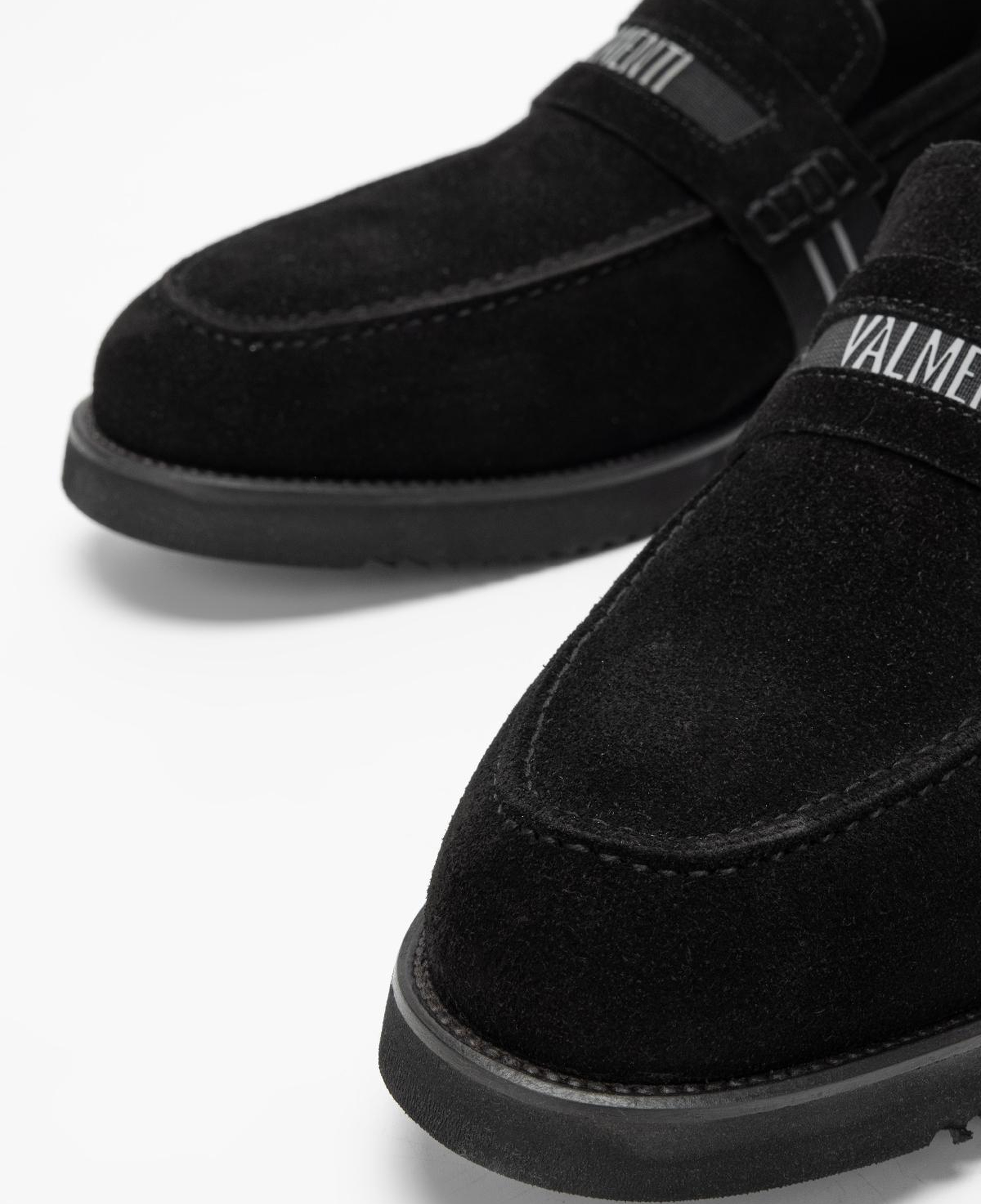 Valmenti Erkek Hakiki Deri Siyah Süet Loafer Ayakkabı