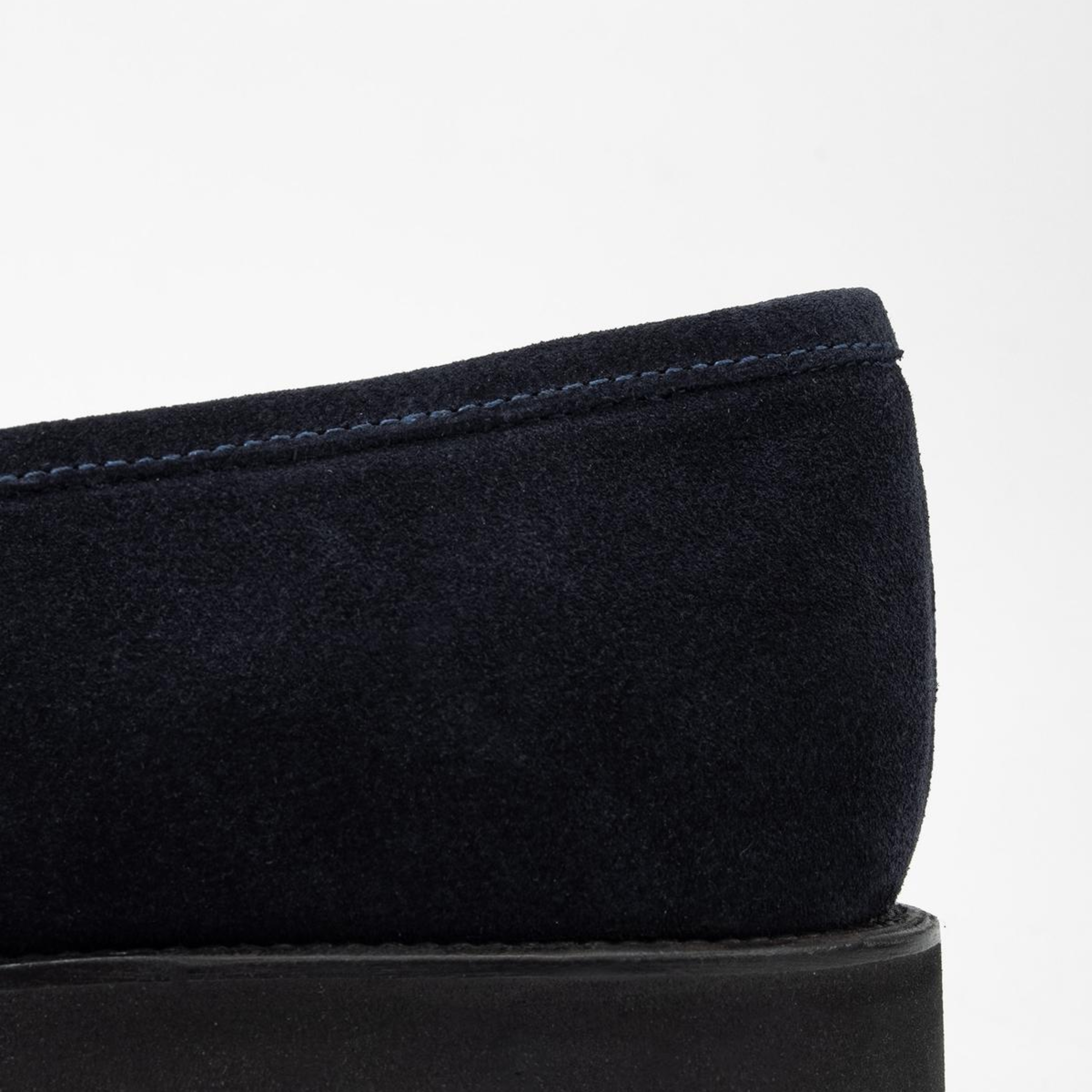 Valmenti Erkek Hakiki Deri Lacivert Süet Loafer Ayakkabı