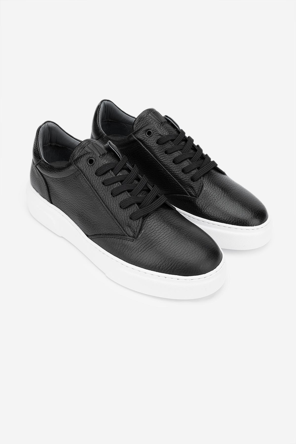 Valmenti Erkek Hakiki Deri Siyah Floter Sneakers & Spor Ayakkabı