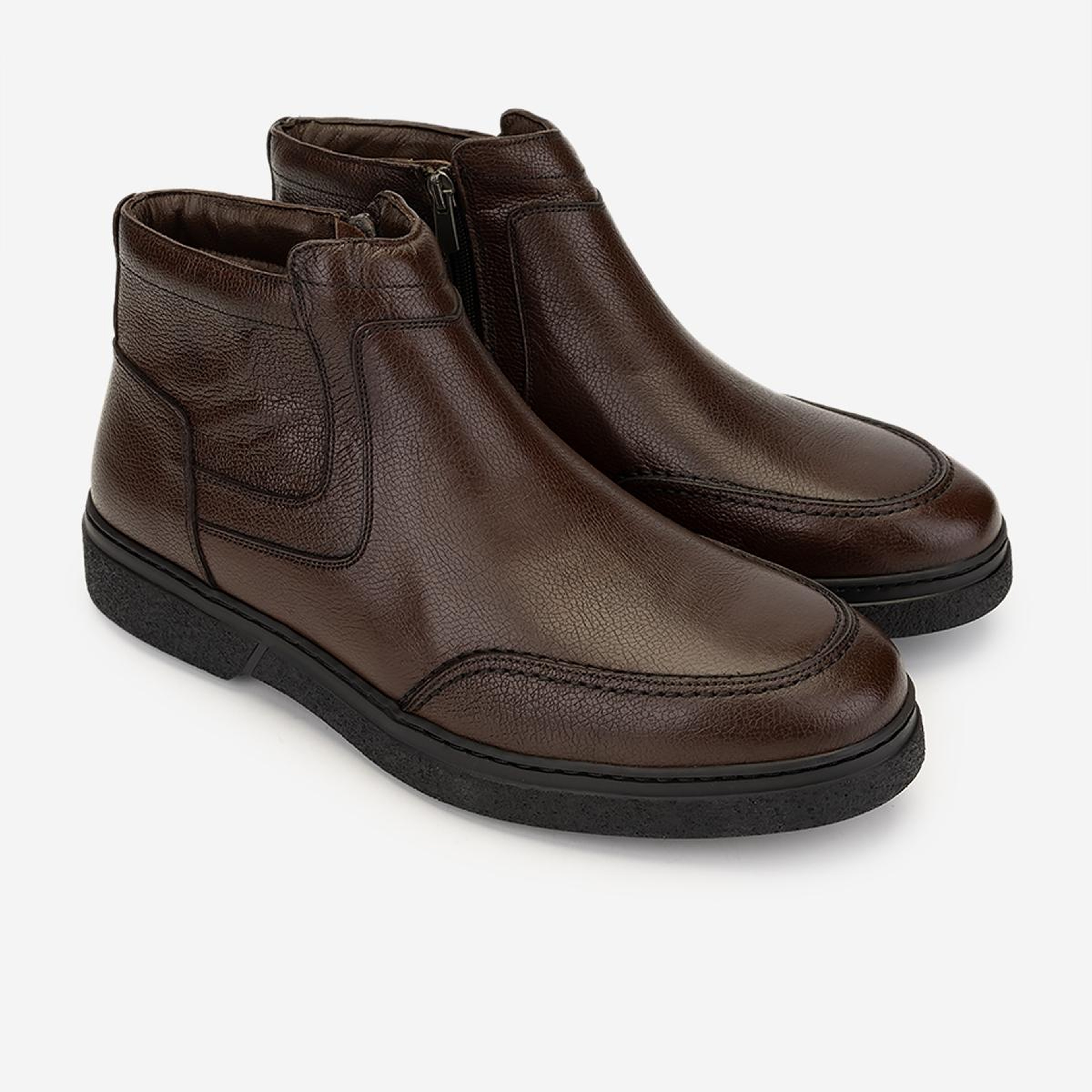 Valmenti Erkek Hakiki Deri Kahverengi Casual Bot