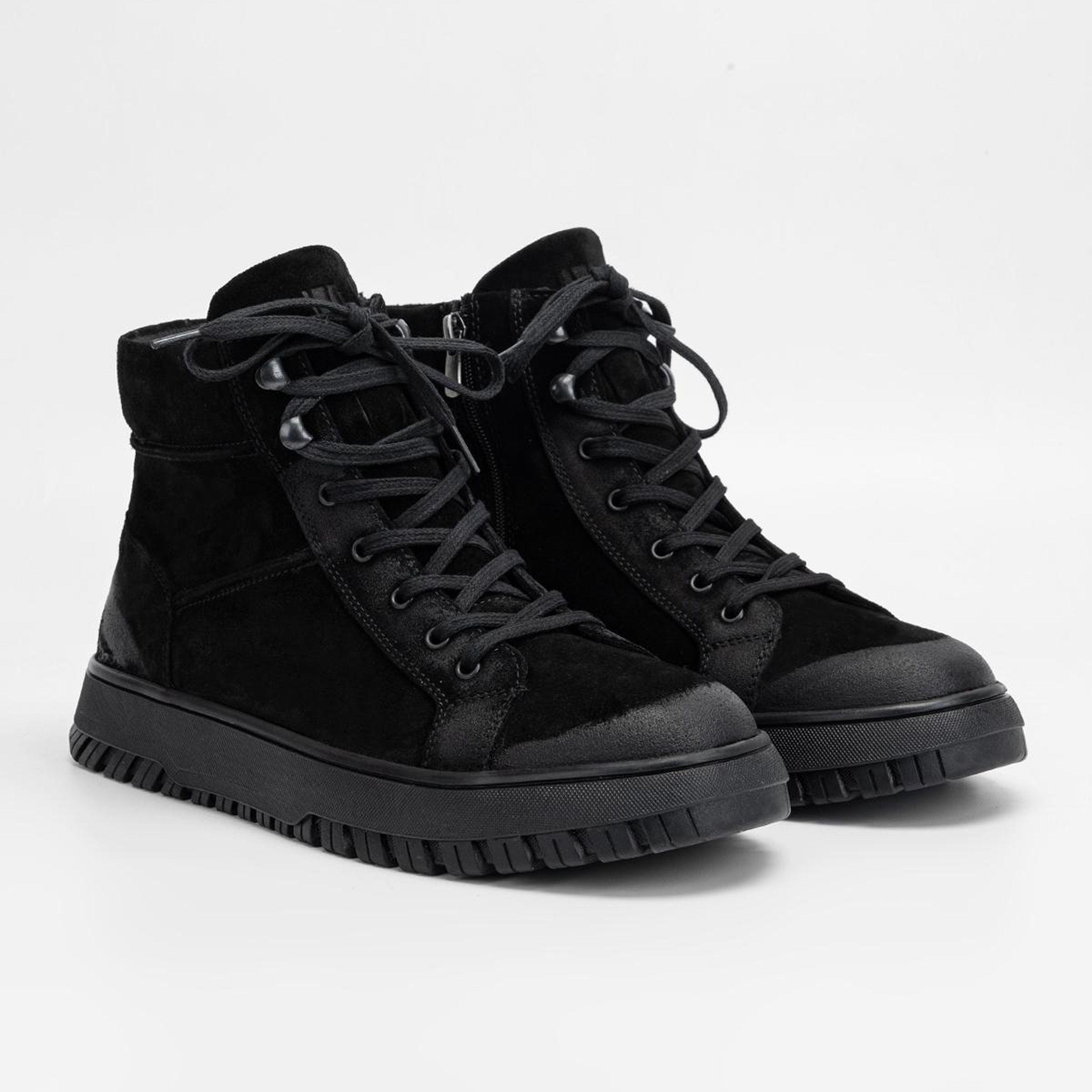 Valmenti Erkek Hakiki Deri Siyah Casual Bot