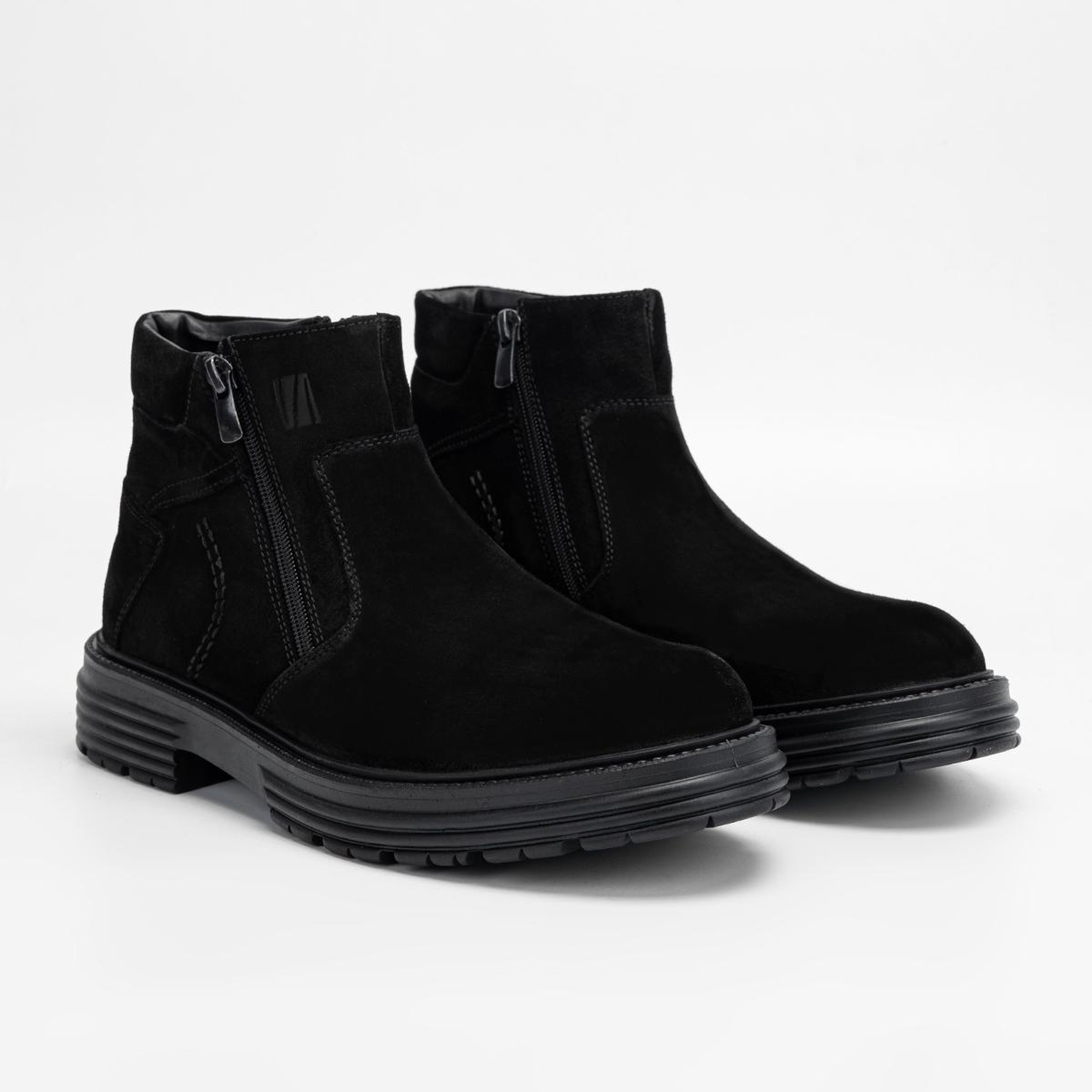 Valmenti Erkek Hakiki Deri Siyah Süet Casual Bot