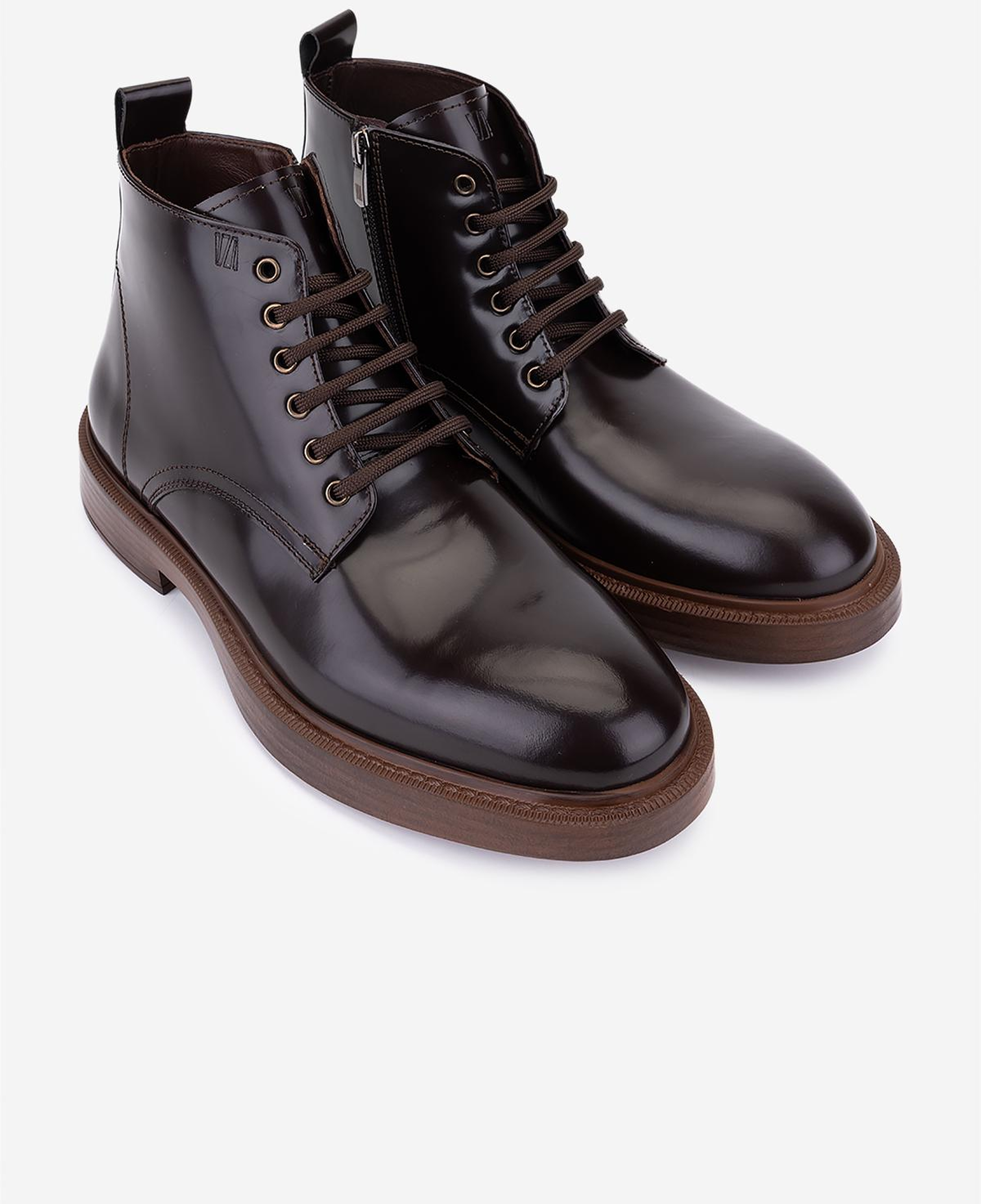 Valmenti Erkek Hakiki Deri Kahverengi Düz Bot