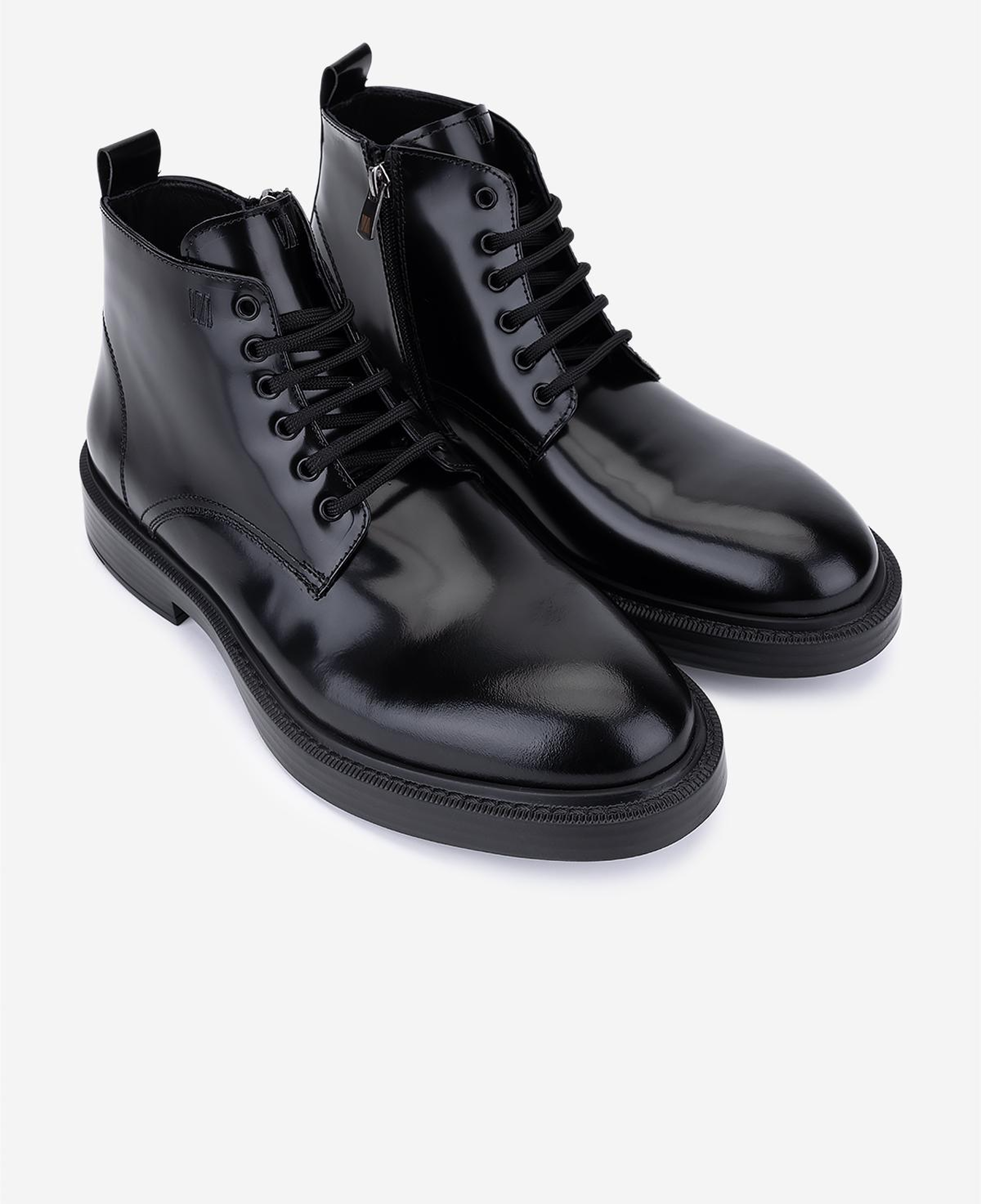 Valmenti Erkek Hakiki Deri Siyah Açma Düz Bot