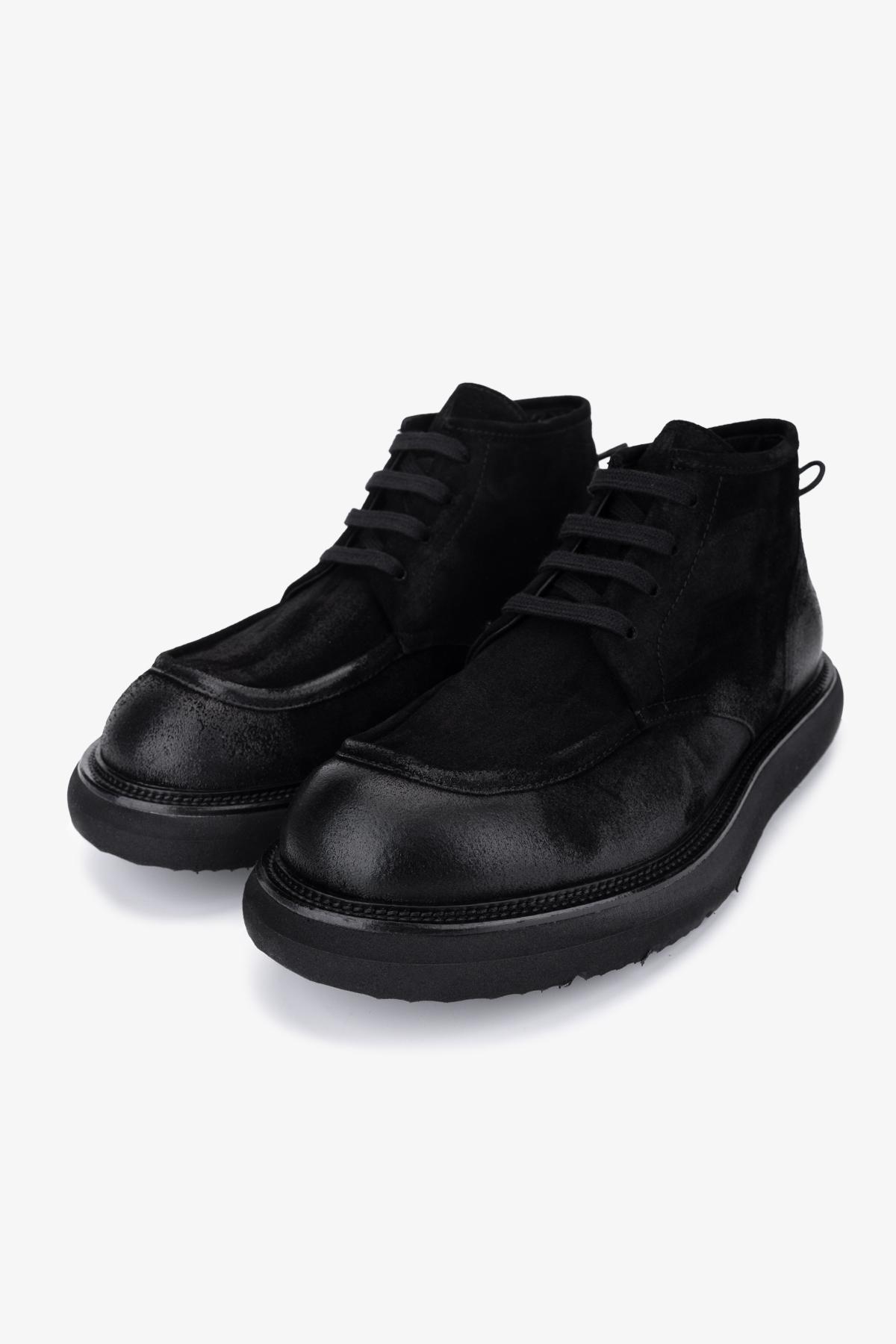 Valmenti Erkek Hakiki Deri Siyah Casual Bot