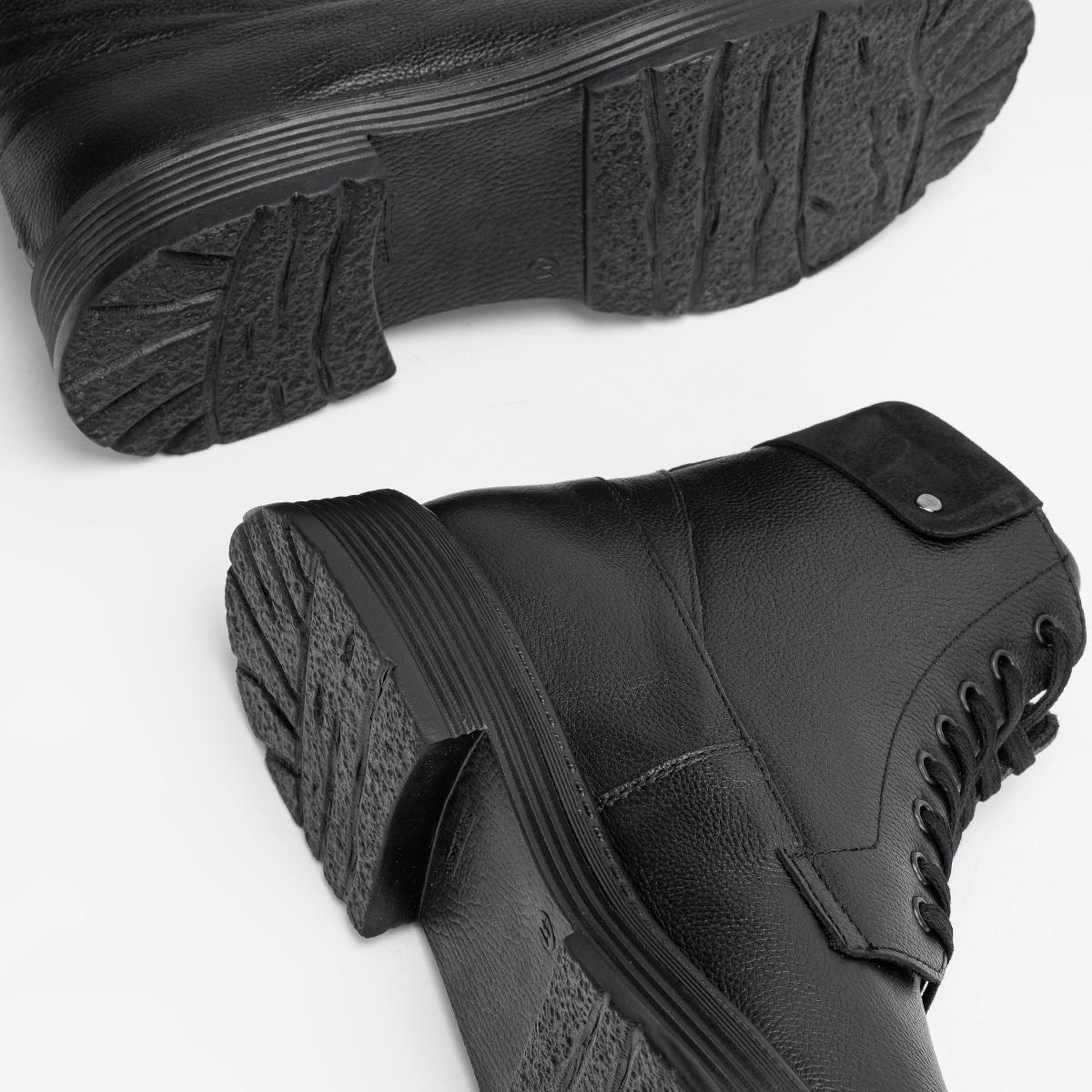 Valmenti Erkek Hakiki Deri Siyah Floter POSTAL Bot