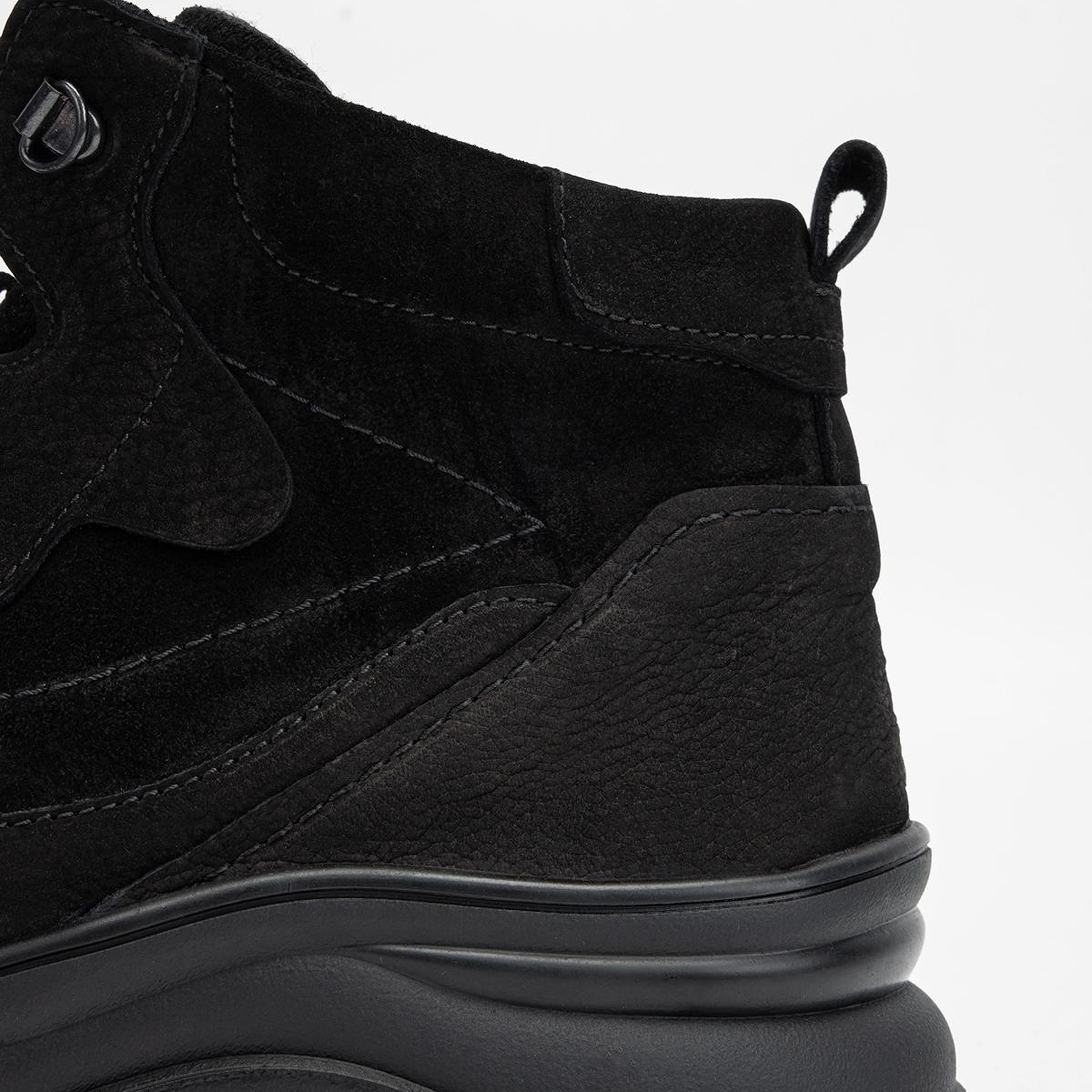 Valmenti Erkek Hakiki Deri Siyah Nubuk Casual Bot