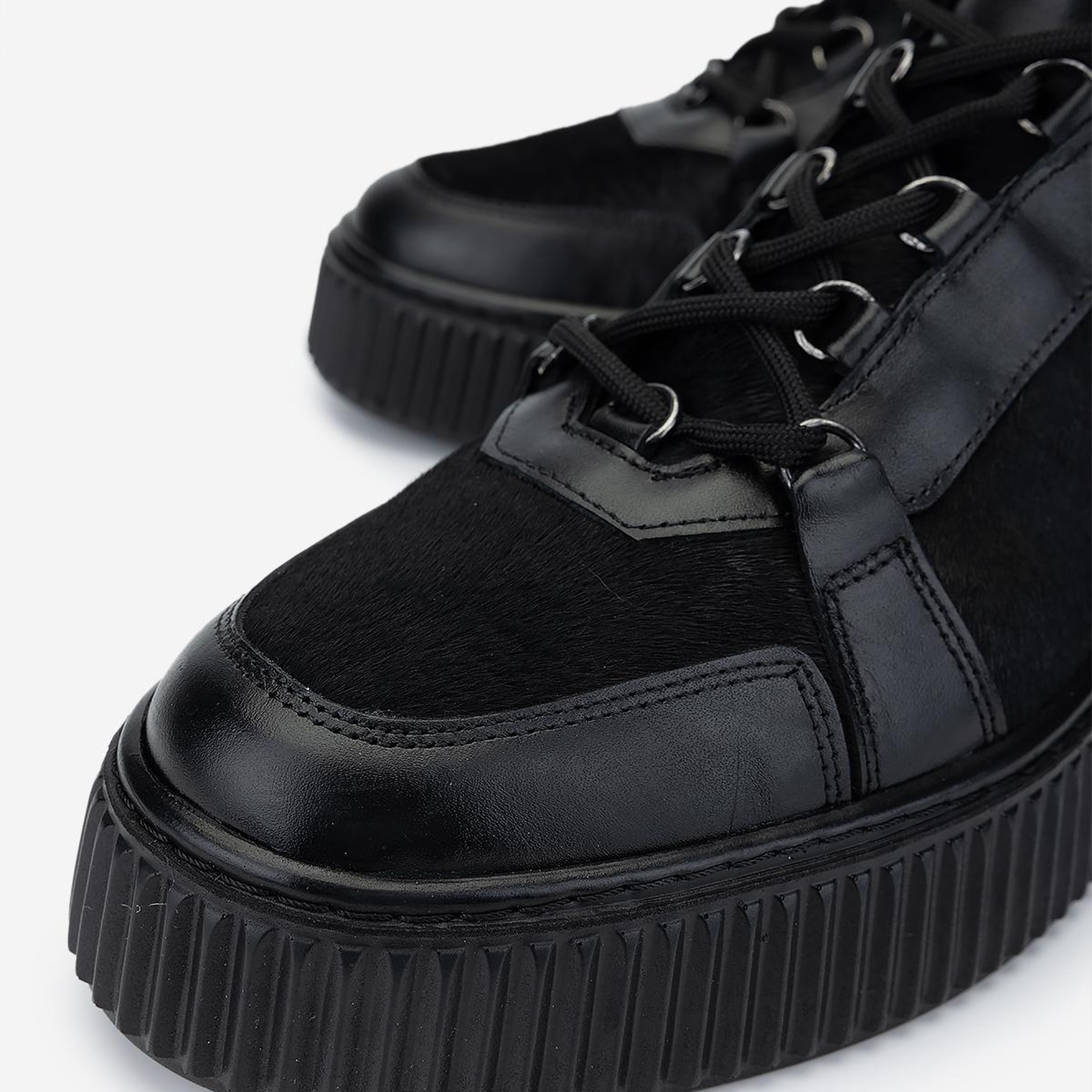 Valmenti Erkek Hakiki Deri Siyah Casual Bot