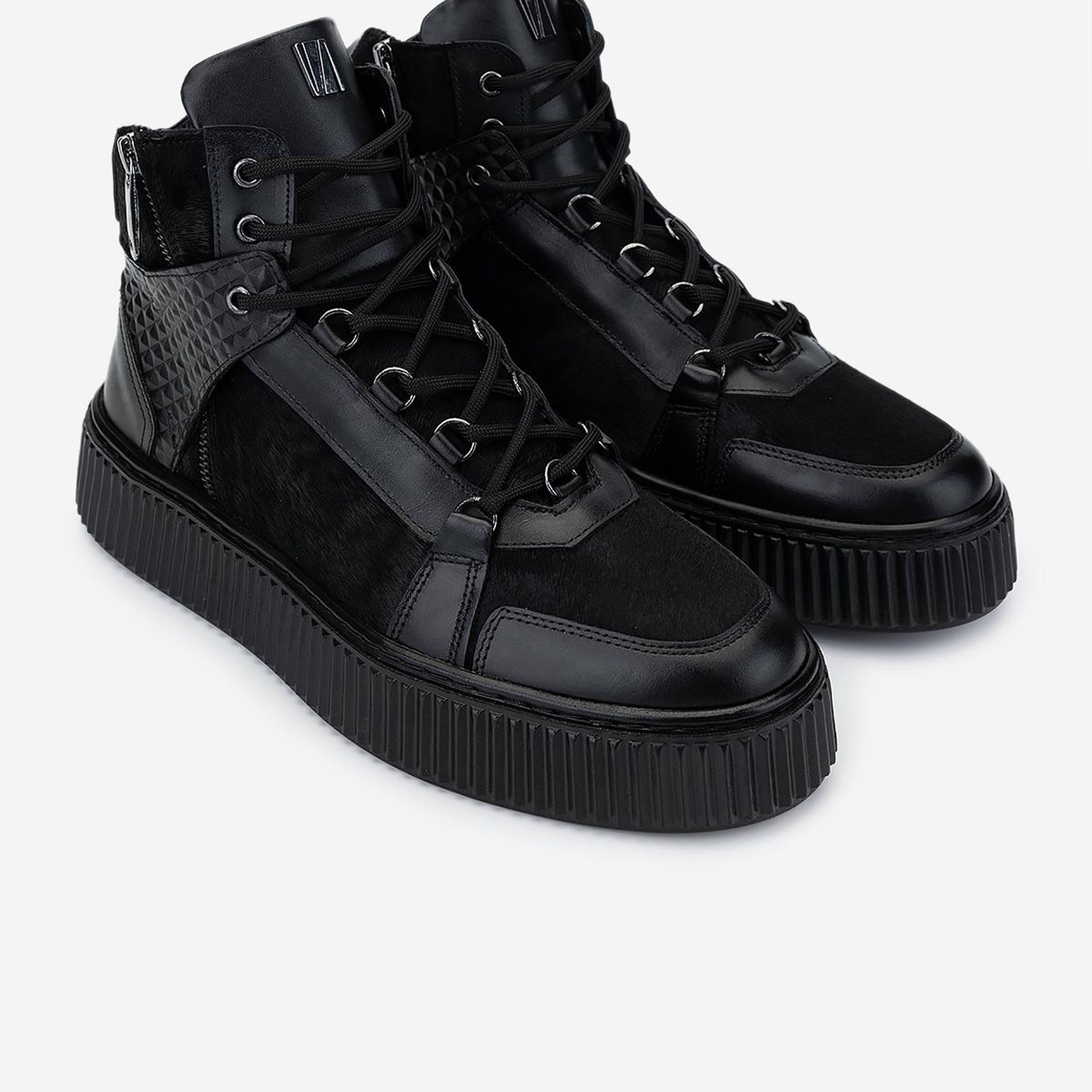 Valmenti Erkek Hakiki Deri Siyah Casual Bot