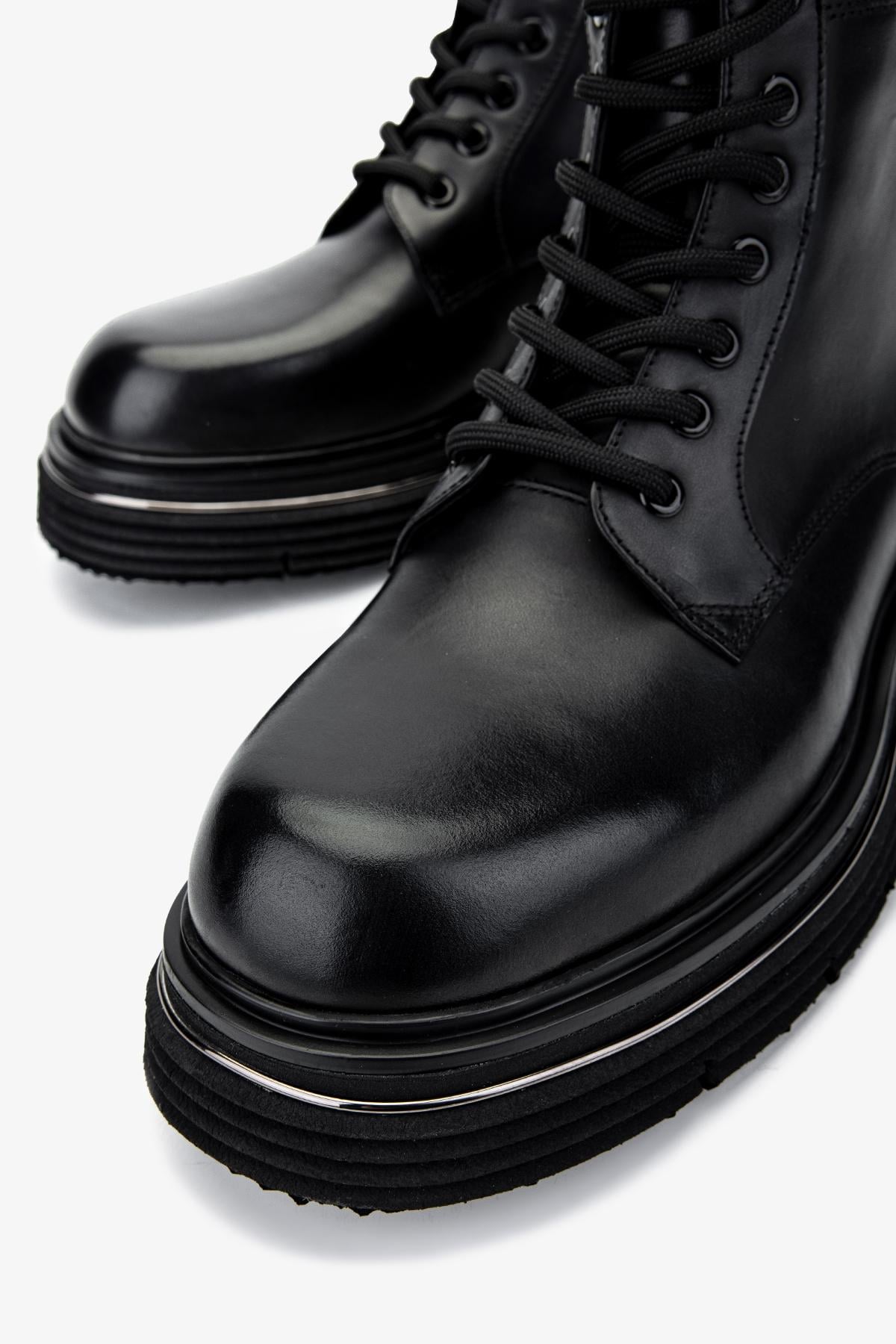 Valmenti Erkek Hakiki Deri Siyah Analin POSTAL Bot