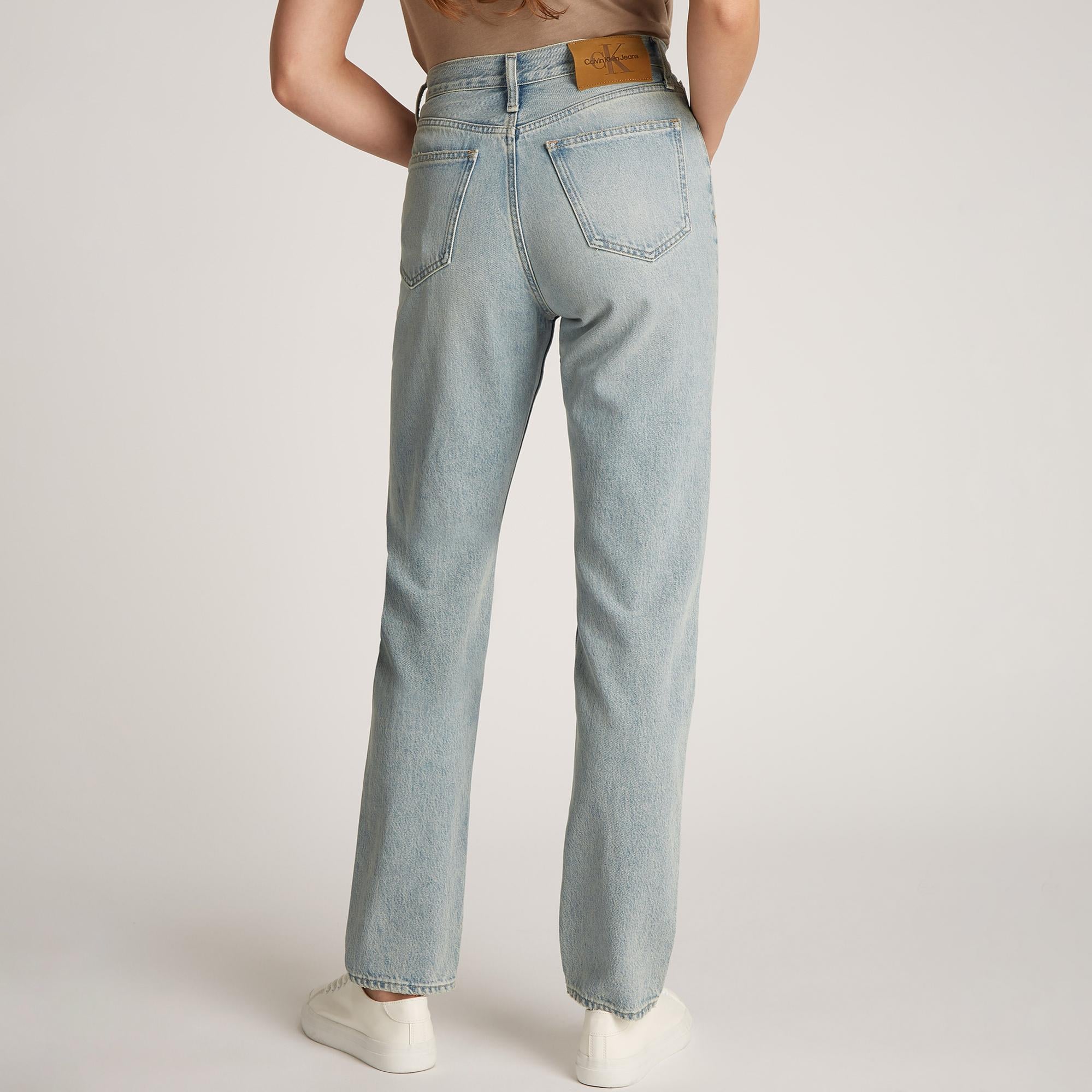 Calvin Klein Authentic Slim Straight Kadın Mavi Jean