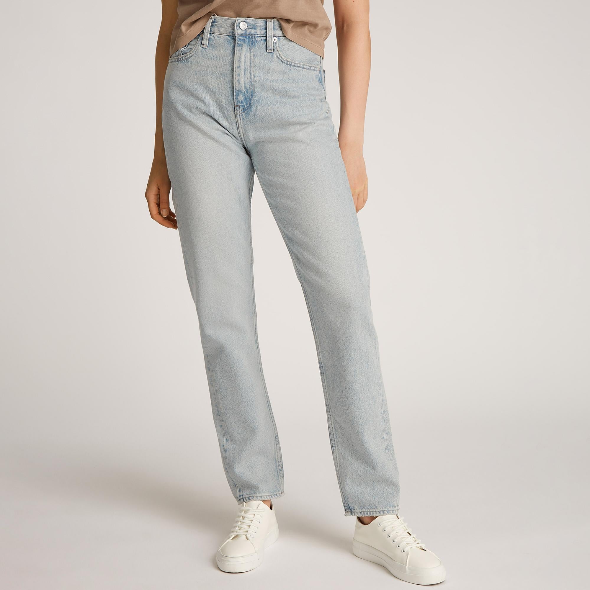 Calvin Klein Authentic Slim Straight Kadın Mavi Jean