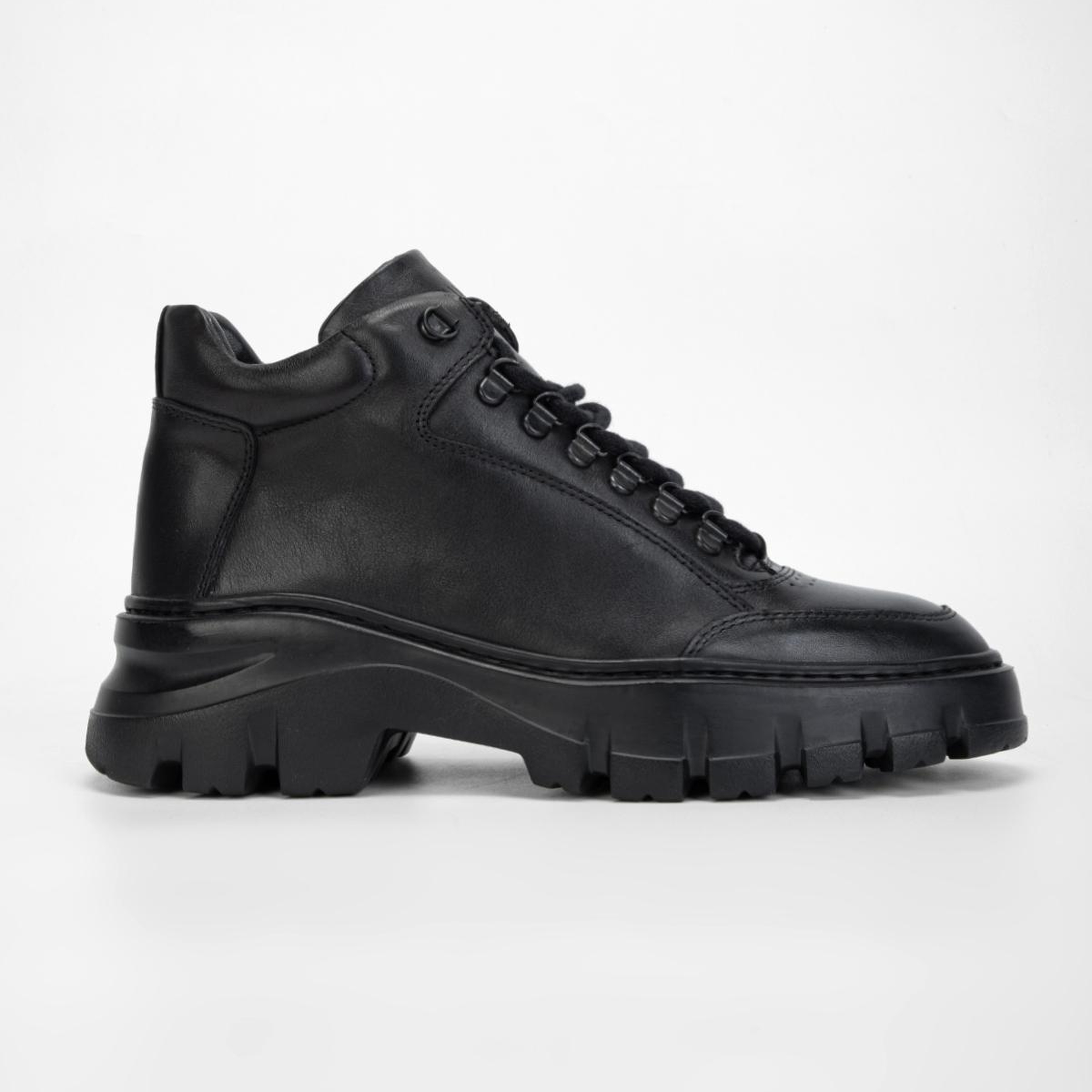 Valmenti Erkek Hakiki Deri Siyah Casual Bot