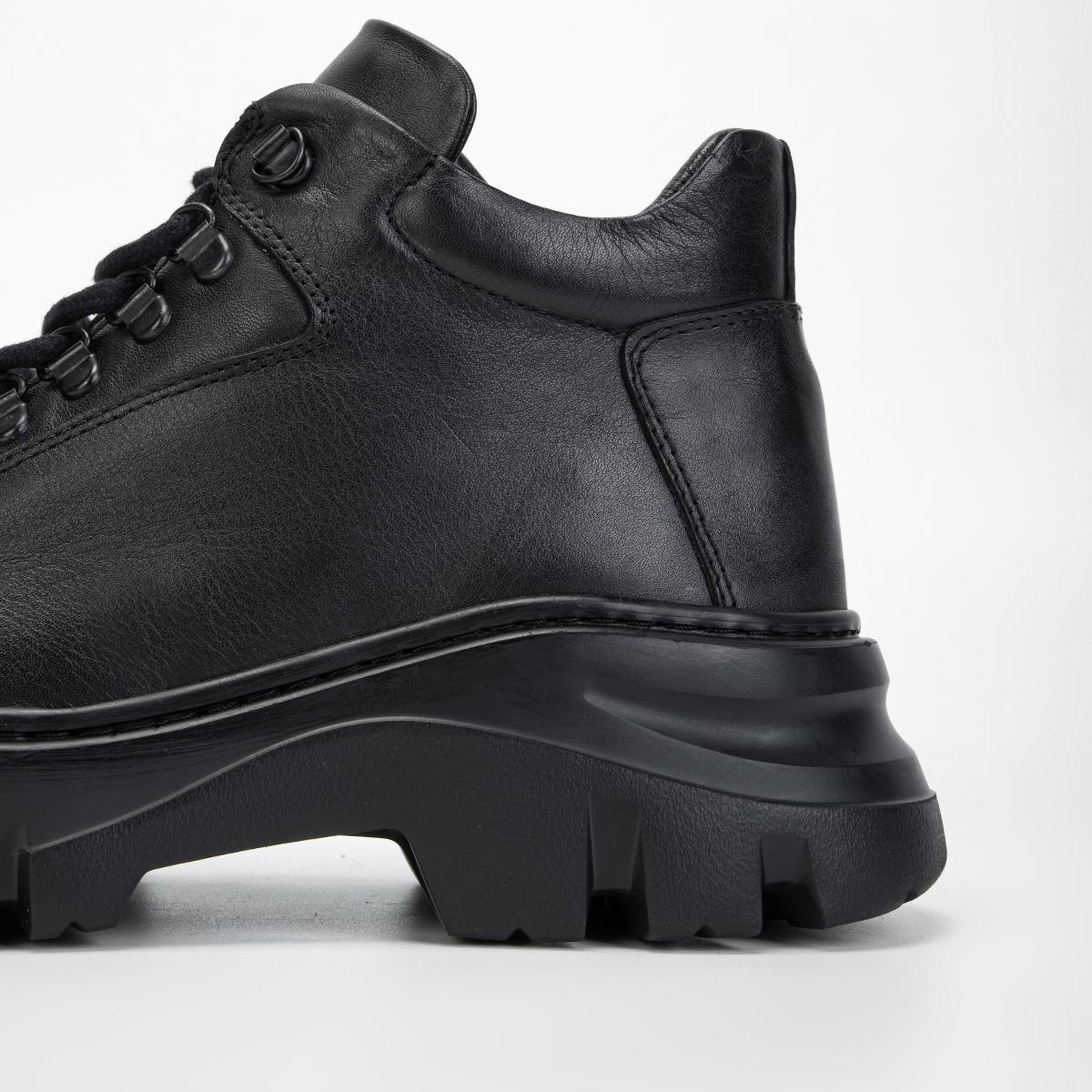 Valmenti Erkek Hakiki Deri Siyah Casual Bot