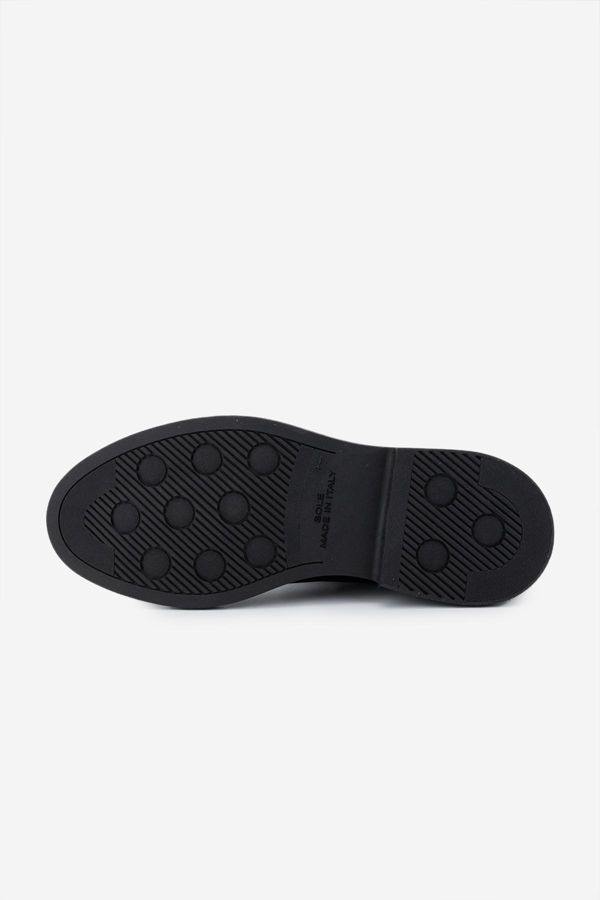 Valmenti Erkek Hakiki Deri Siyah Casual Bot