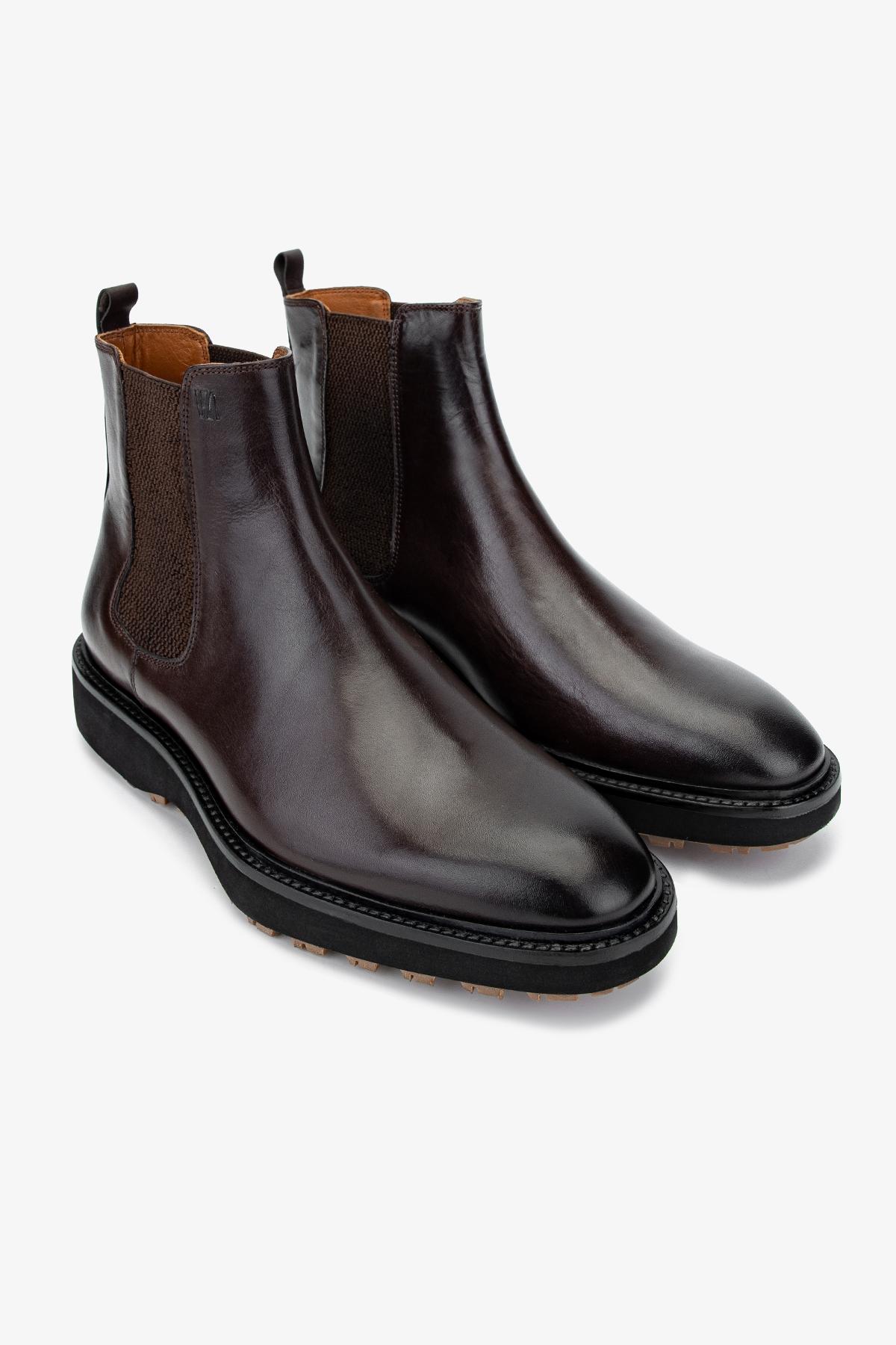 Valmenti Erkek Hakiki Deri Kahverengi Klasik Bot