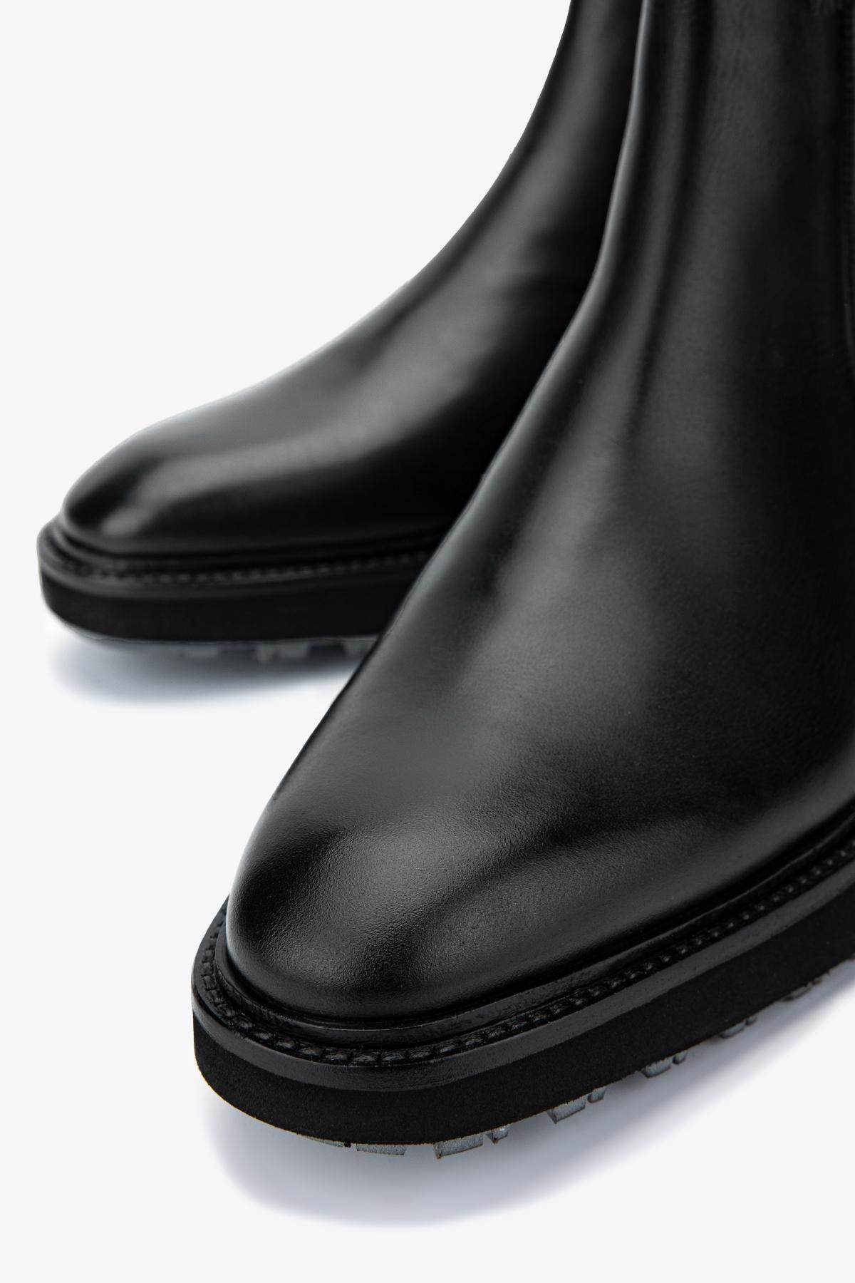 Valmenti Erkek Hakiki Deri Siyah Klasik Bot