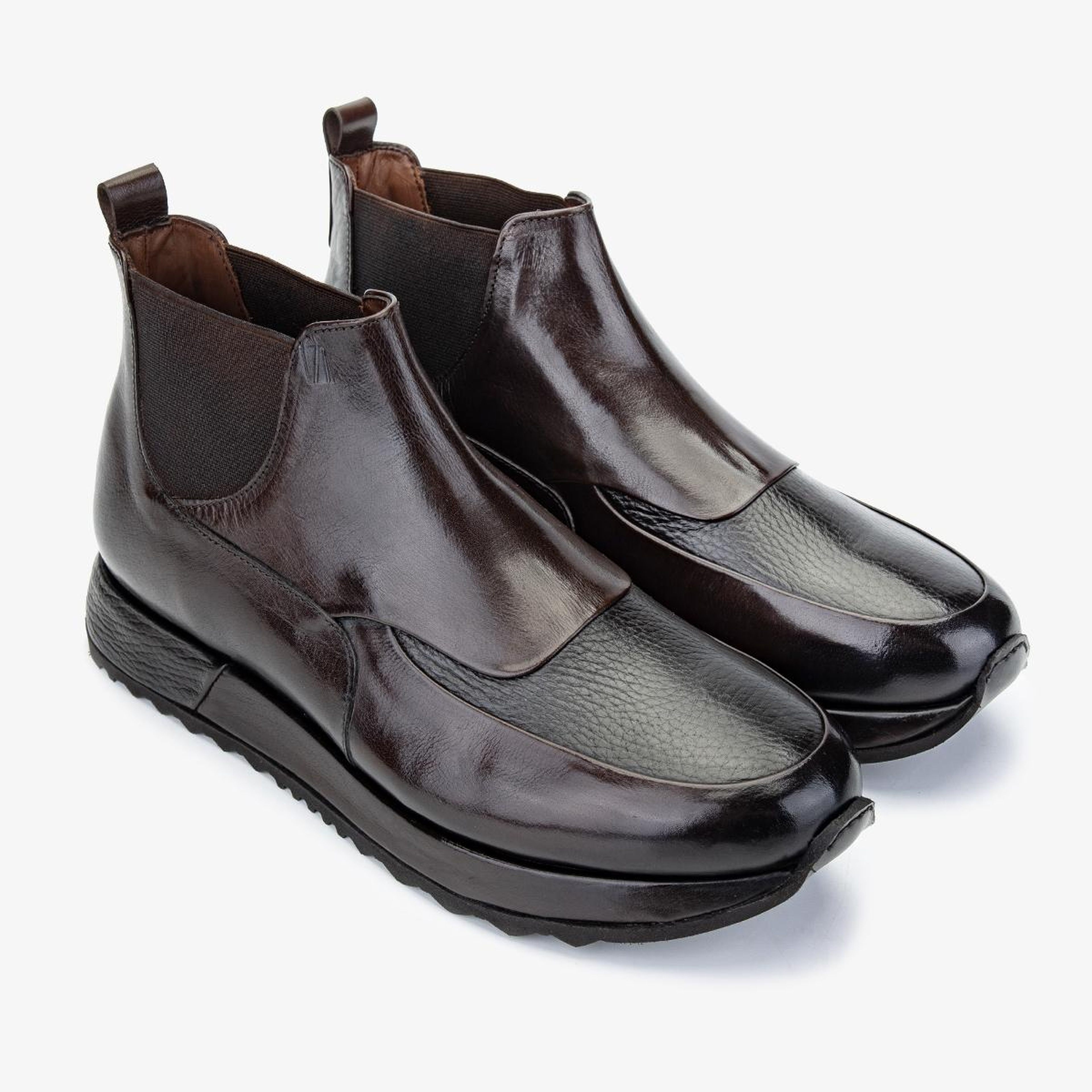 Valmenti Erkek Hakiki Deri Kahverengi Casual Bot