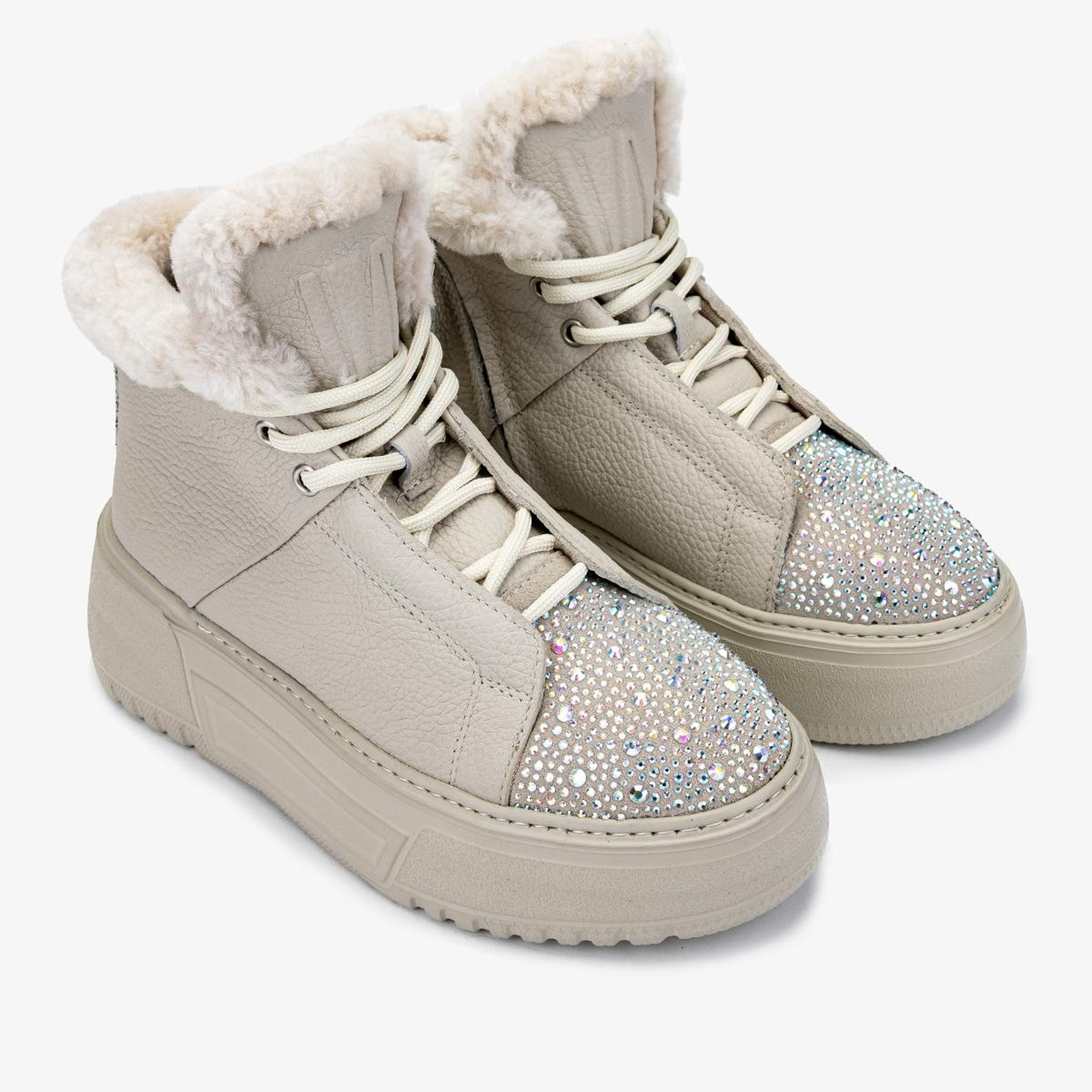 Valmenti Kadın Hakiki Deri Bej Düz Bot