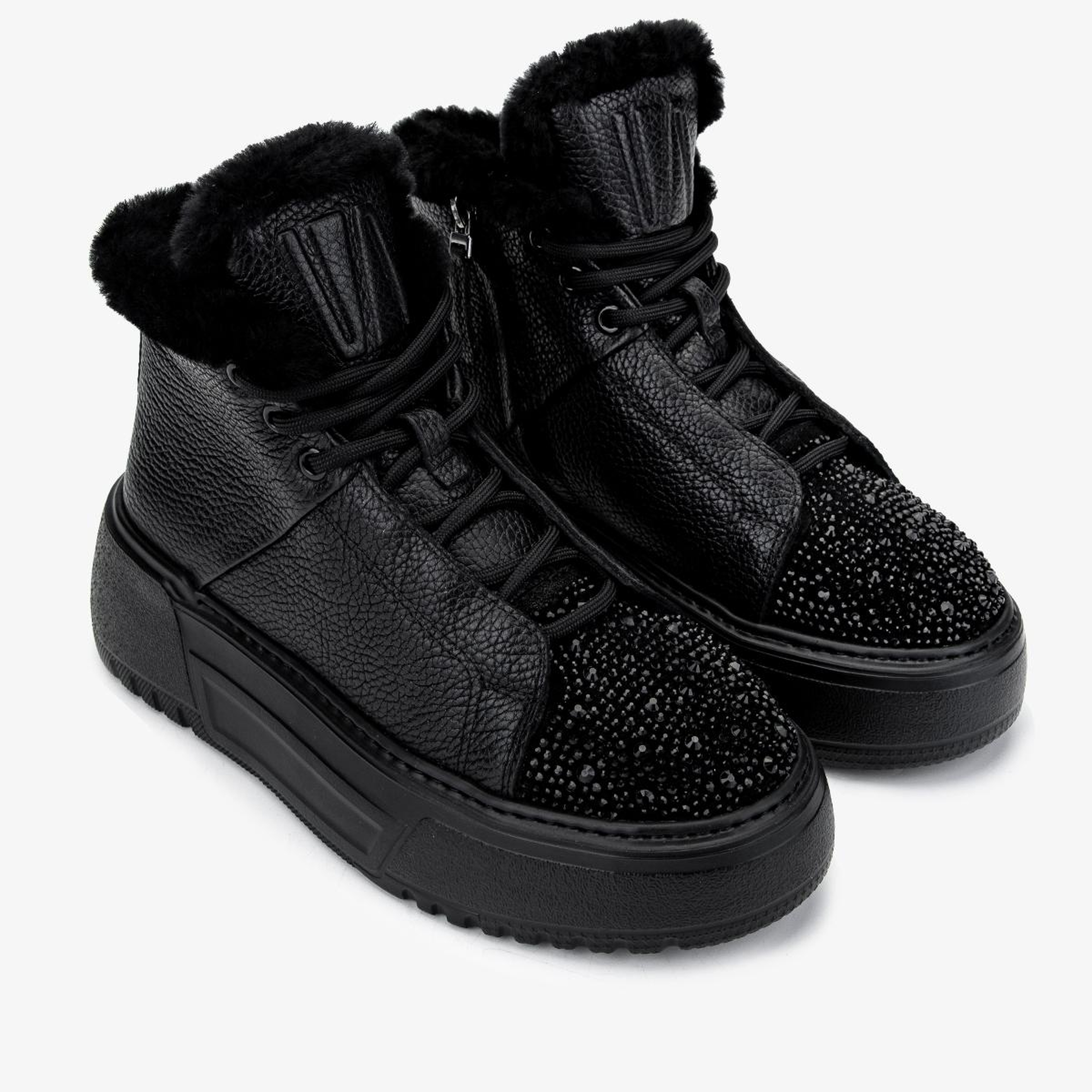 Valmenti Kadın Hakiki Deri Siyah Düz Bot