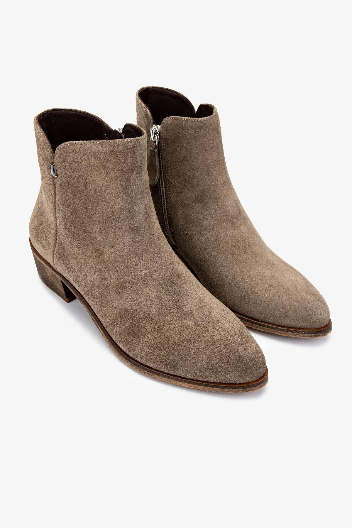 Valmenti Kadın Hakiki Deri Vizon Topuklu Bot