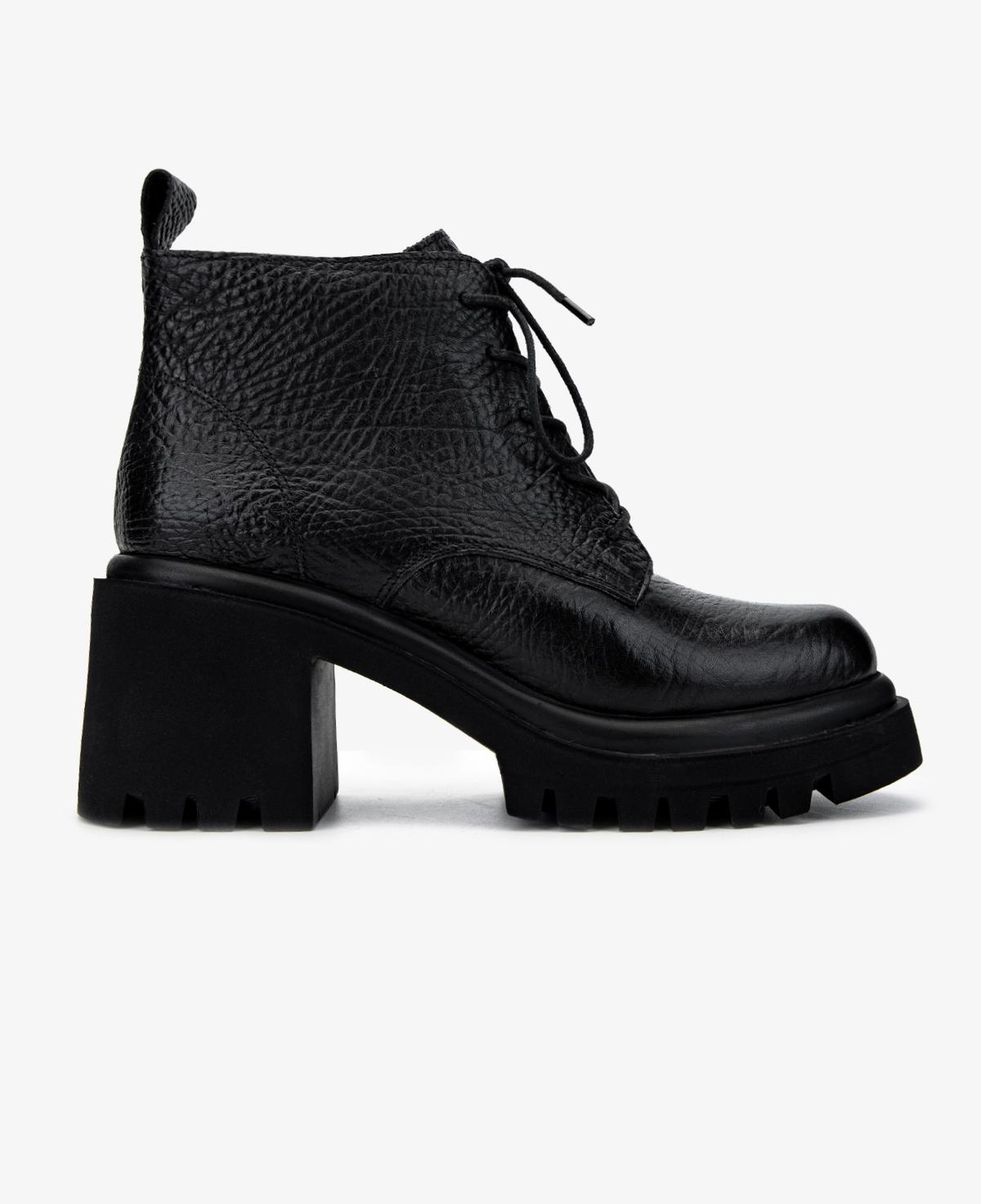 Valmenti Kadın Hakiki Deri Siyah Floter Topuklu Bot