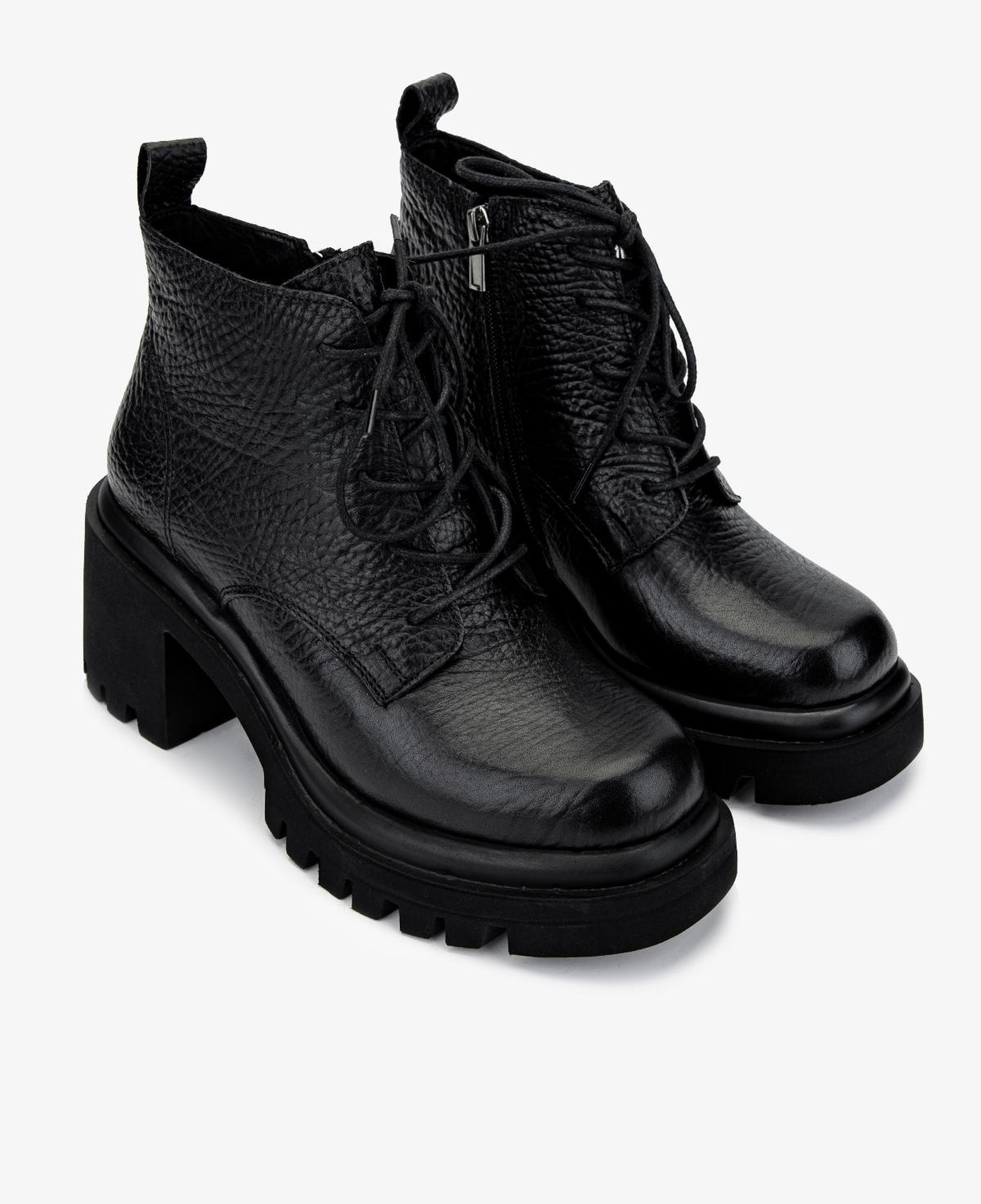 Valmenti Kadın Hakiki Deri Siyah Floter Topuklu Bot