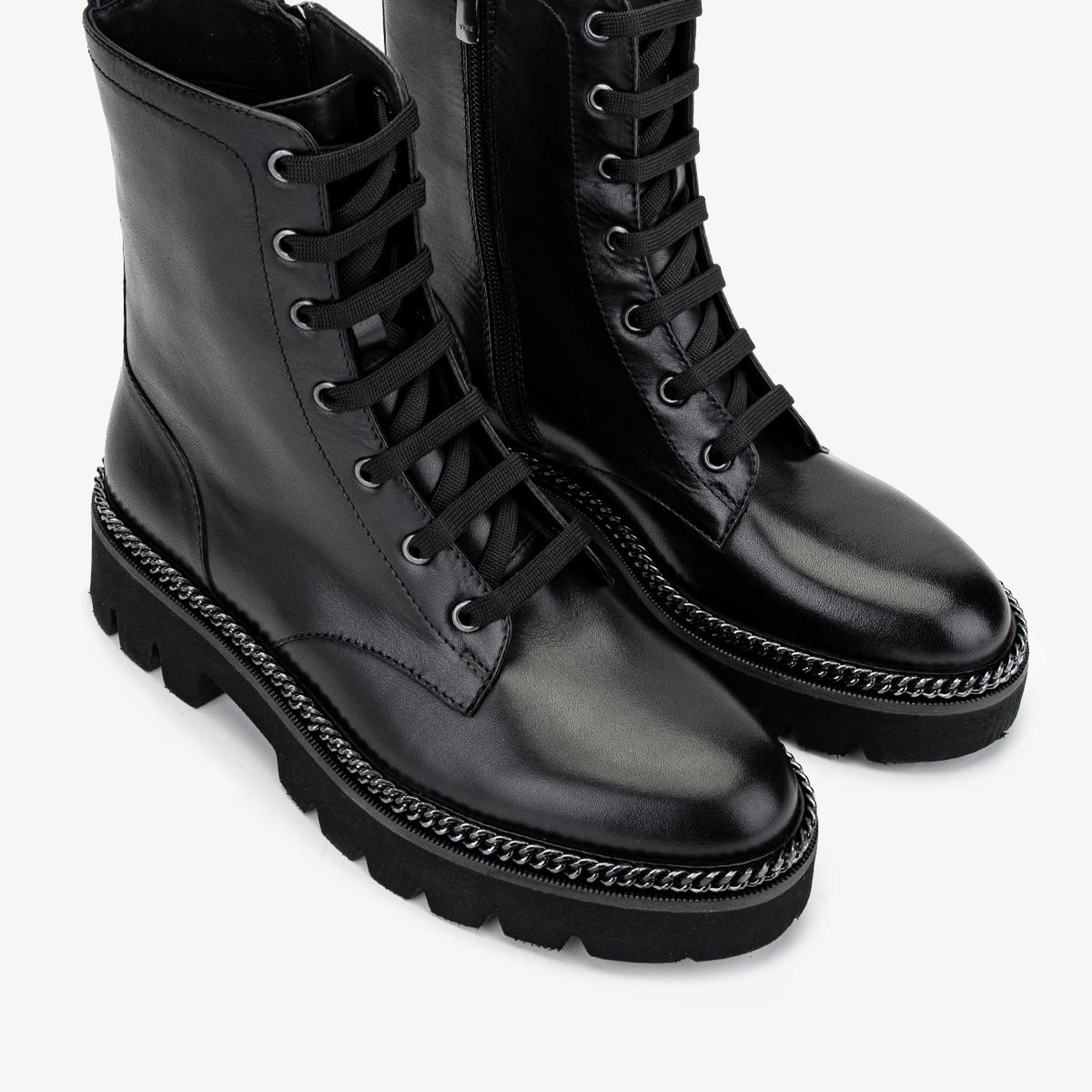 Valmenti Kadın Hakiki Deri Siyah Düz Bot