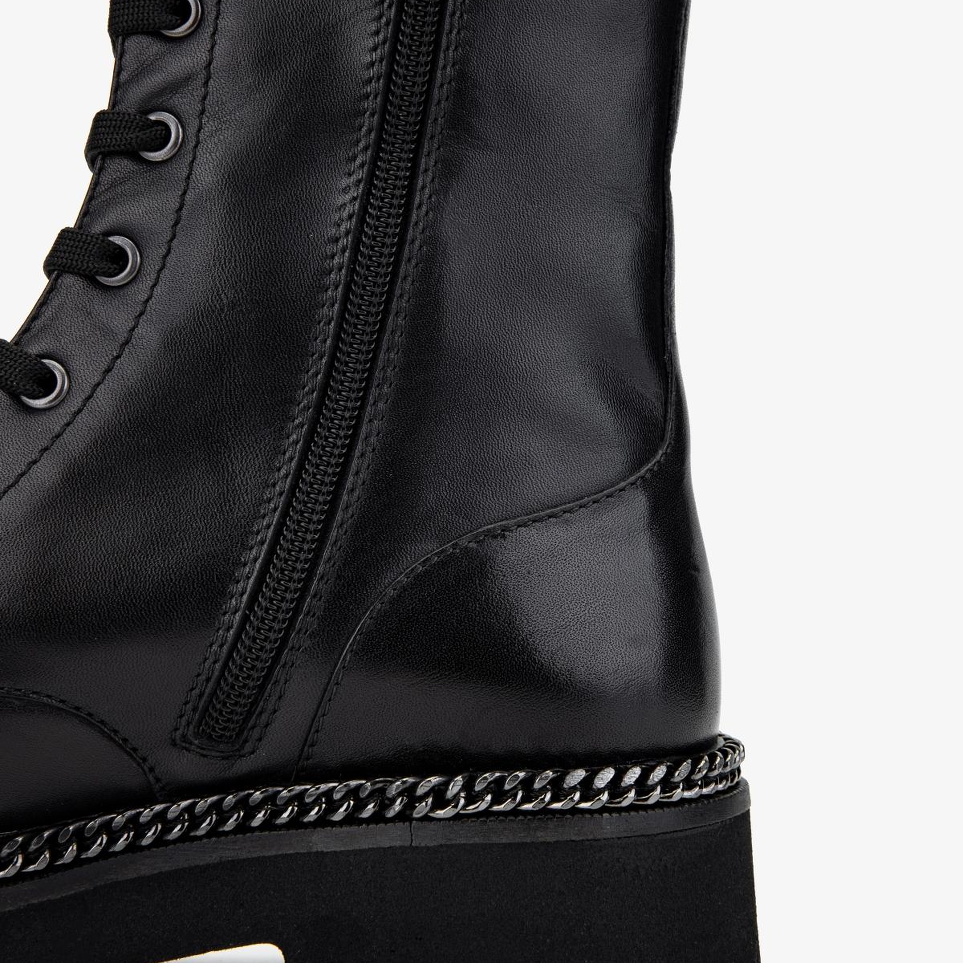 Valmenti Kadın Hakiki Deri Siyah Düz Bot