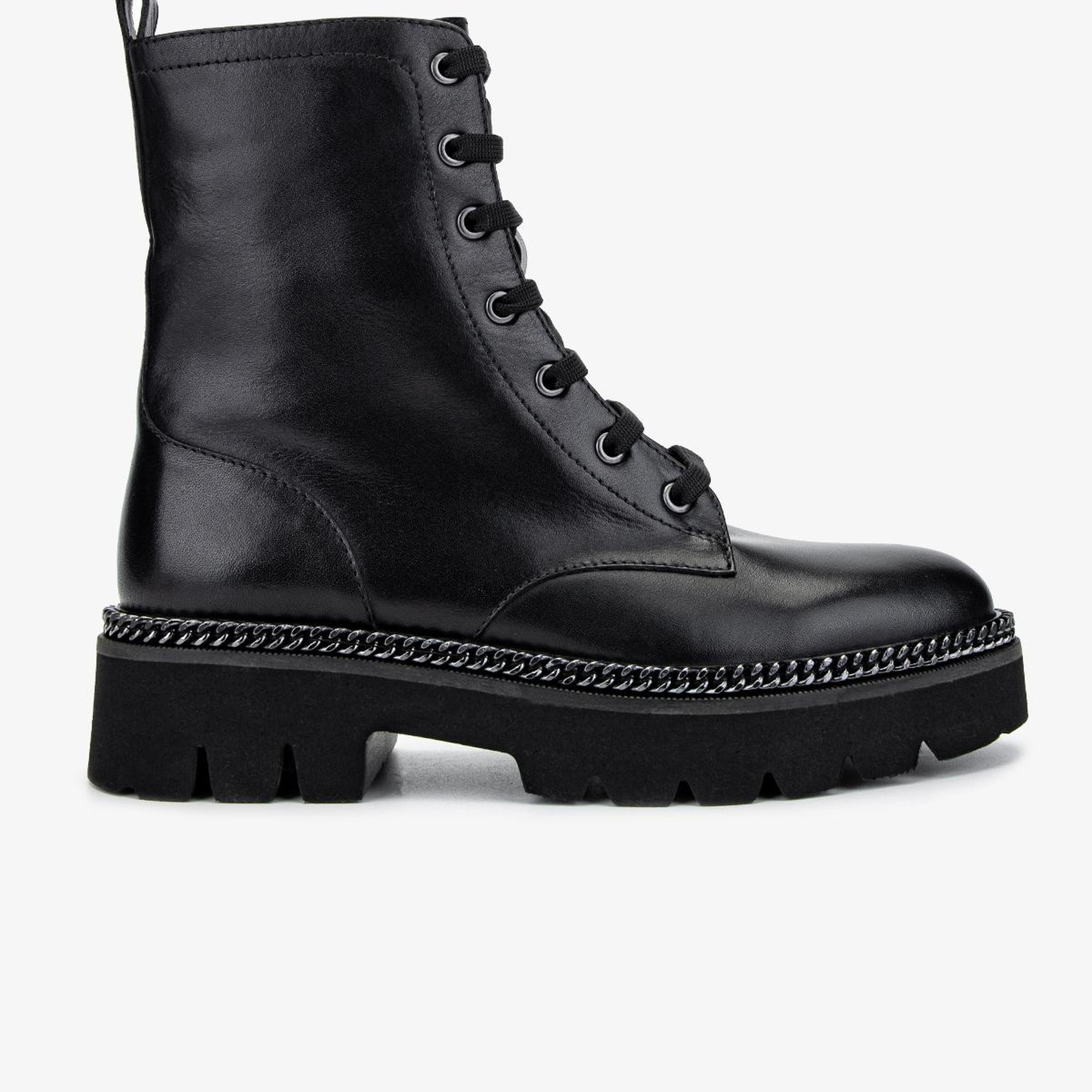 Valmenti Kadın Hakiki Deri Siyah Düz Bot