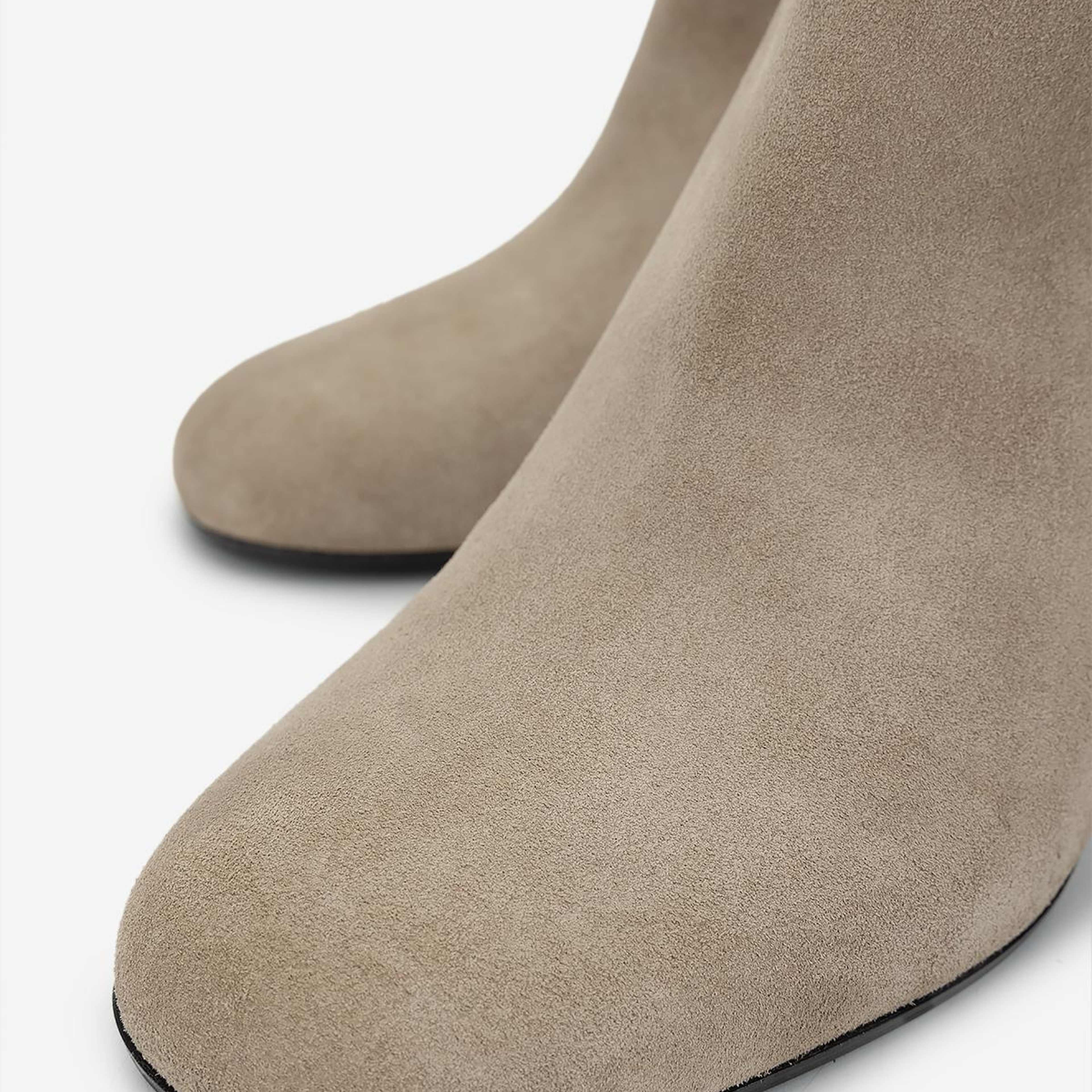 Valmenti Kadın Hakiki Deri Bej Süet Topuklu Bot