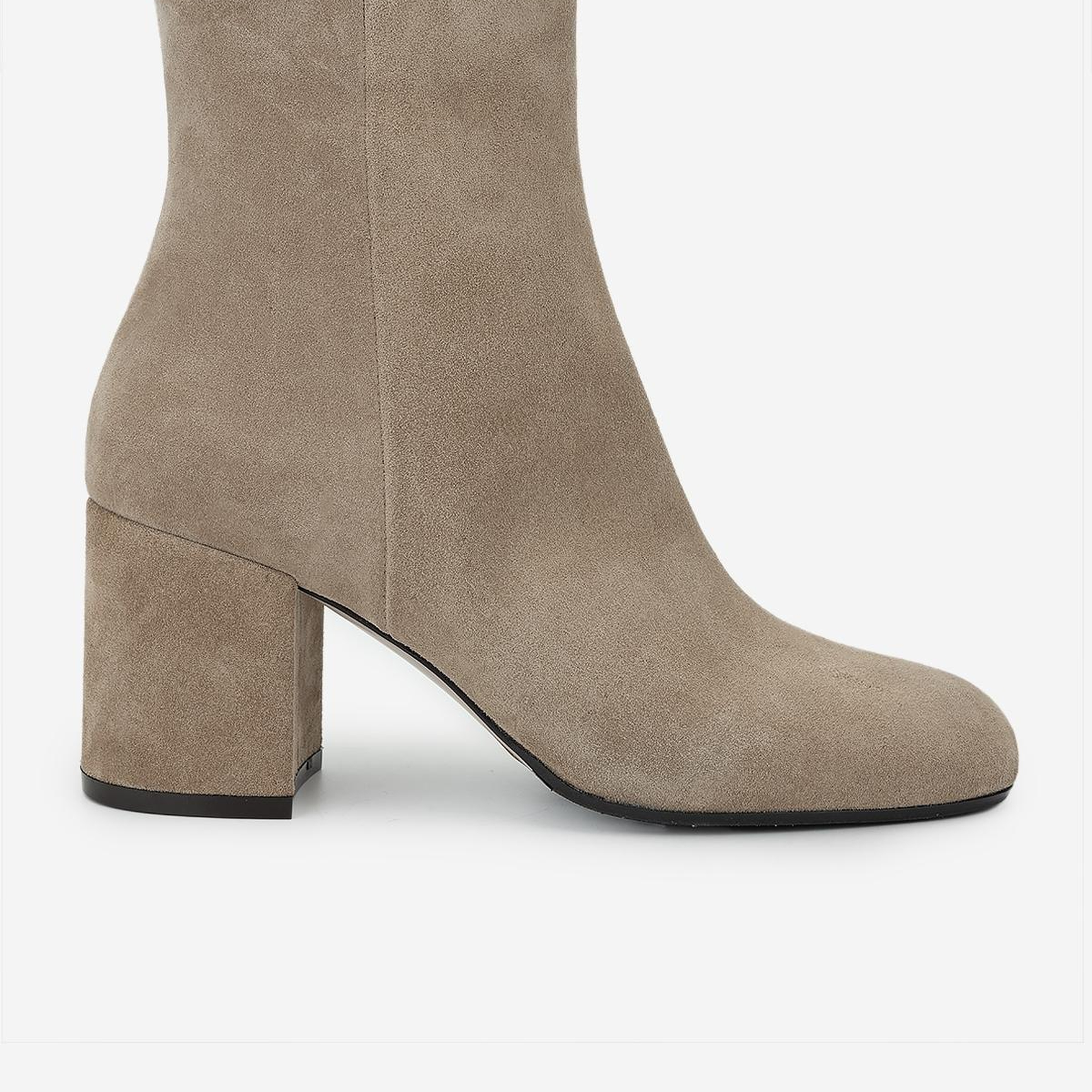 Valmenti Kadın Hakiki Deri Bej Süet Topuklu Bot