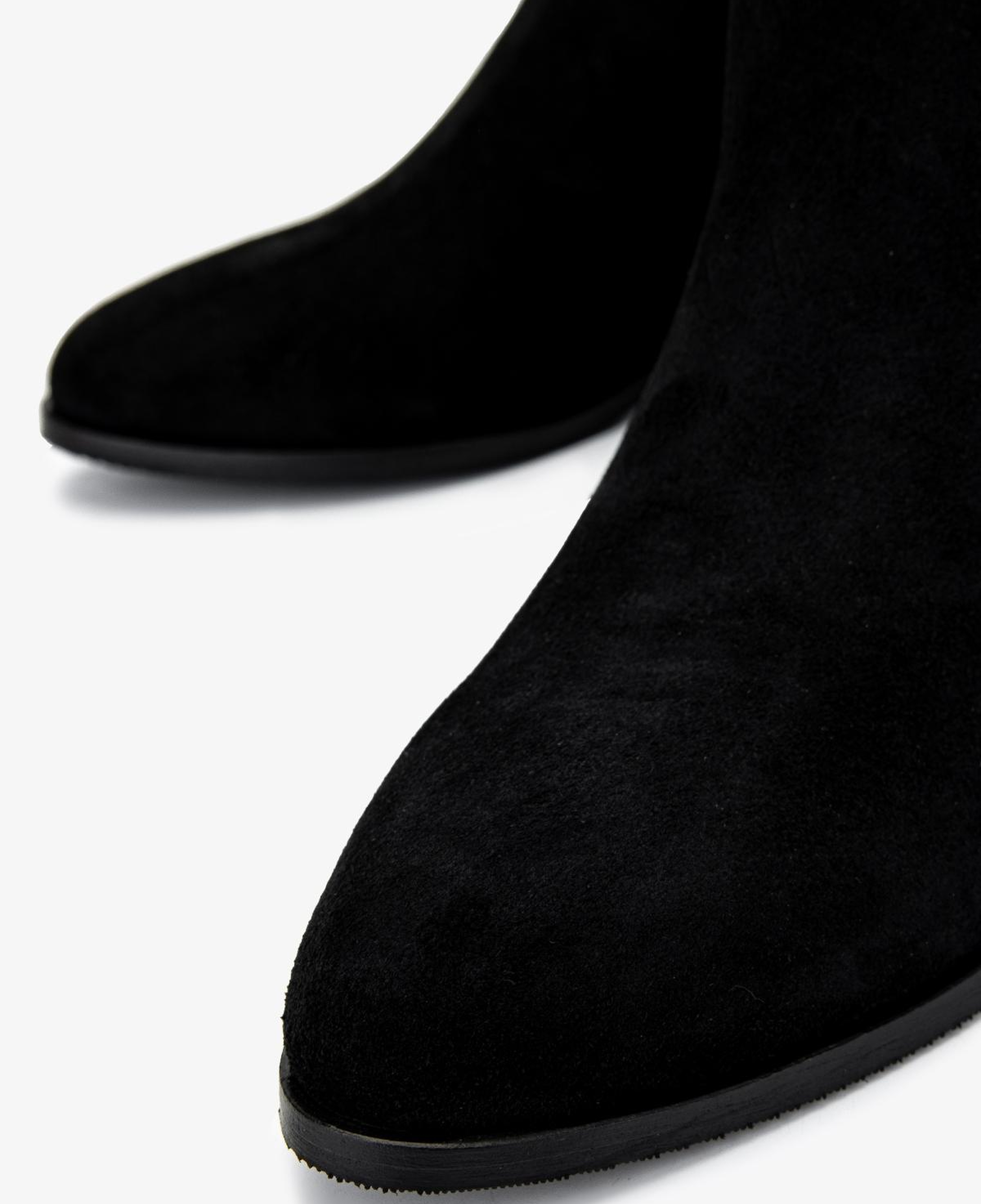 Valmenti Kadın Hakiki Deri Siyah Süet Topuklu Bot