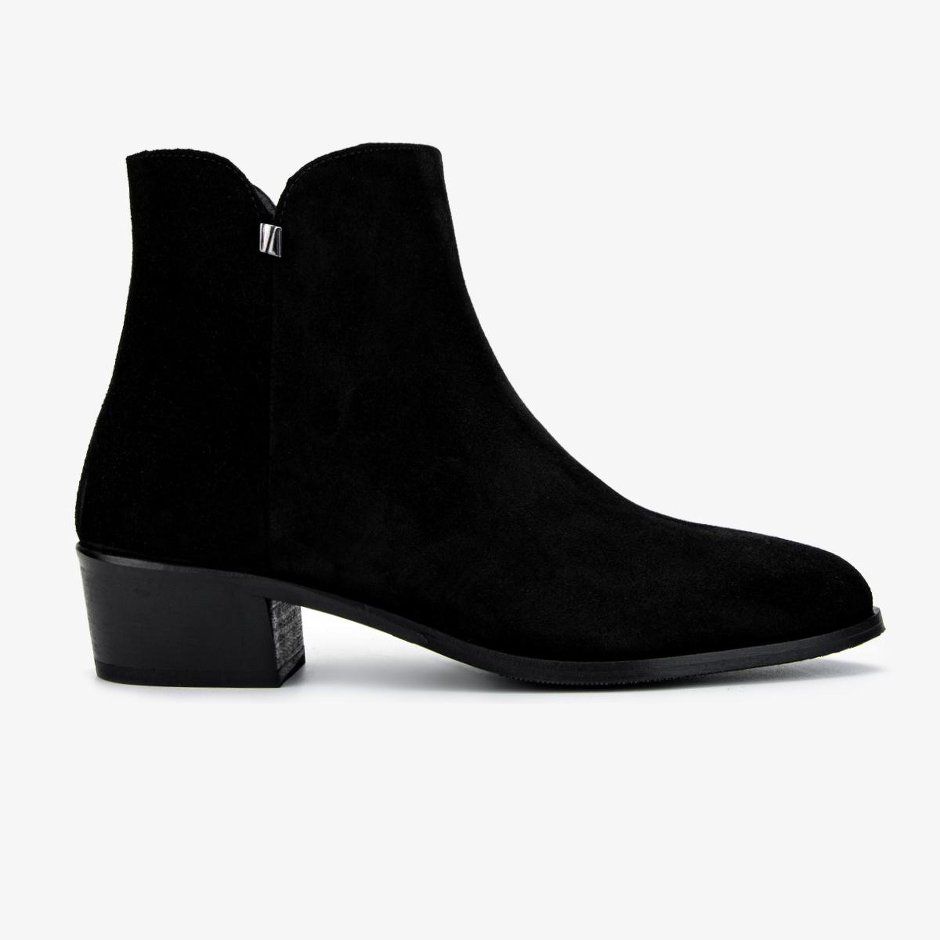 Valmenti Kadın Hakiki Deri Siyah Süet Topuklu Bot