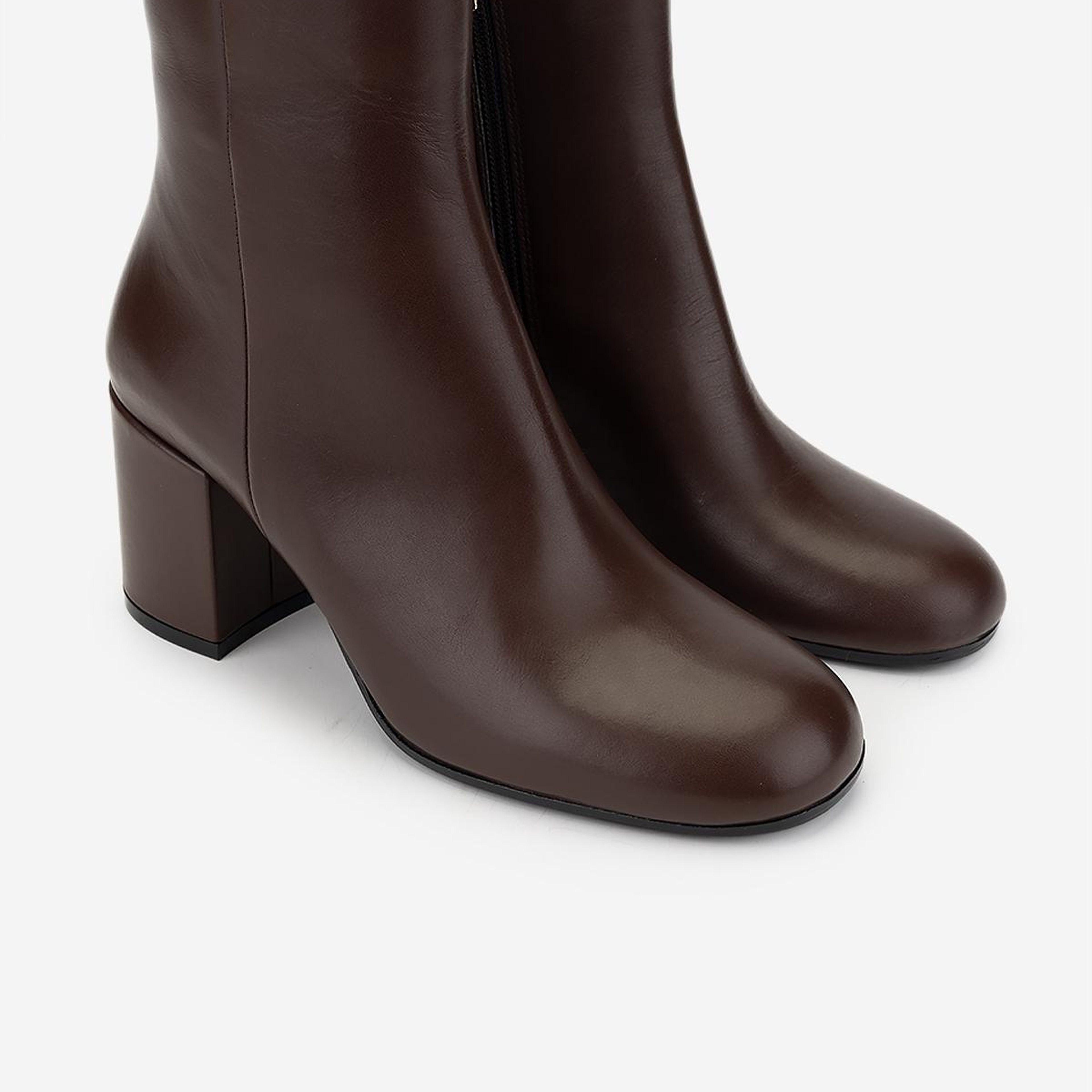 Valmenti Kadın Hakiki Deri Taba Deri Topuklu Bot