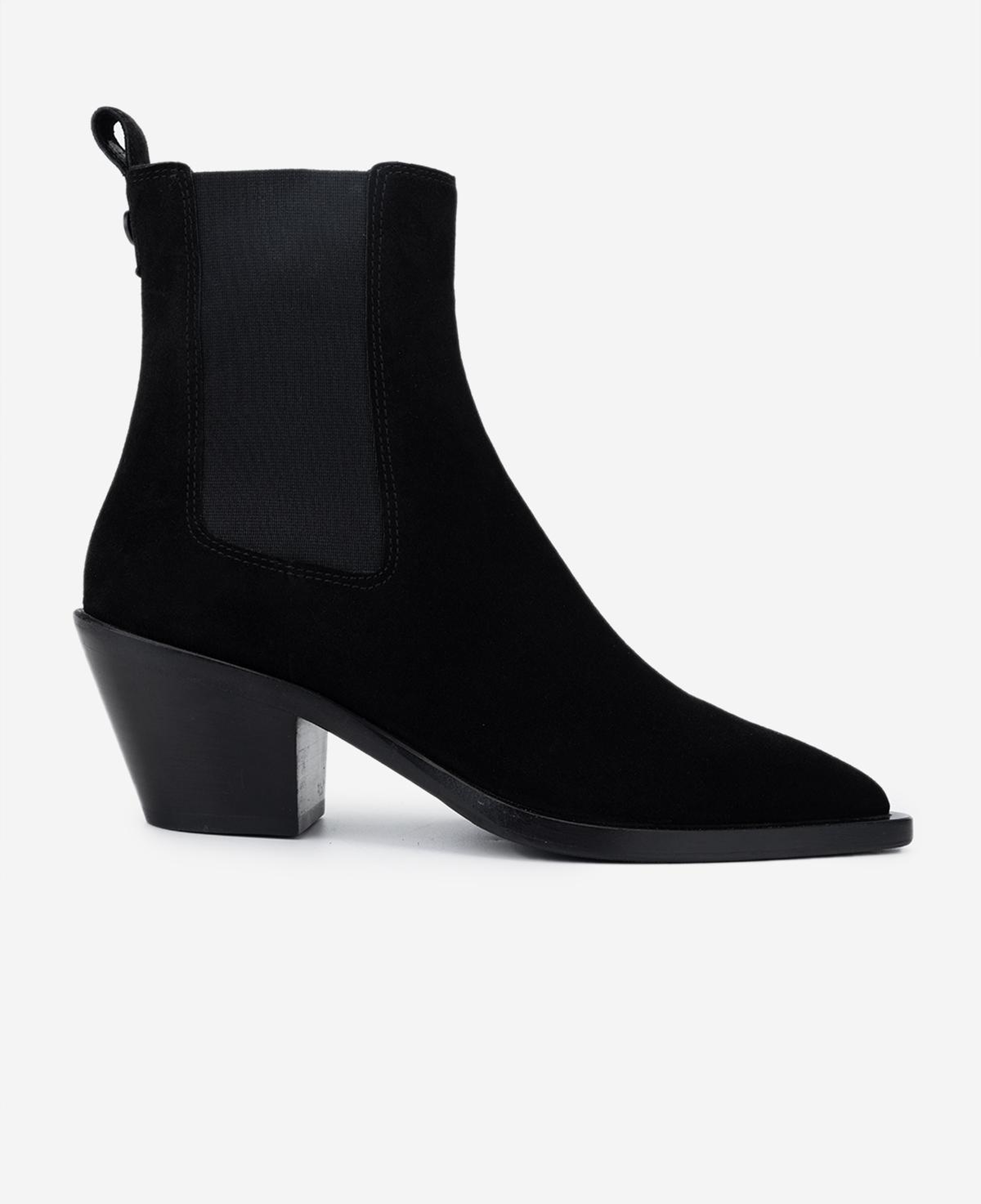 Valmenti Kadın Hakiki Deri Siyah Süet Topuklu Bot