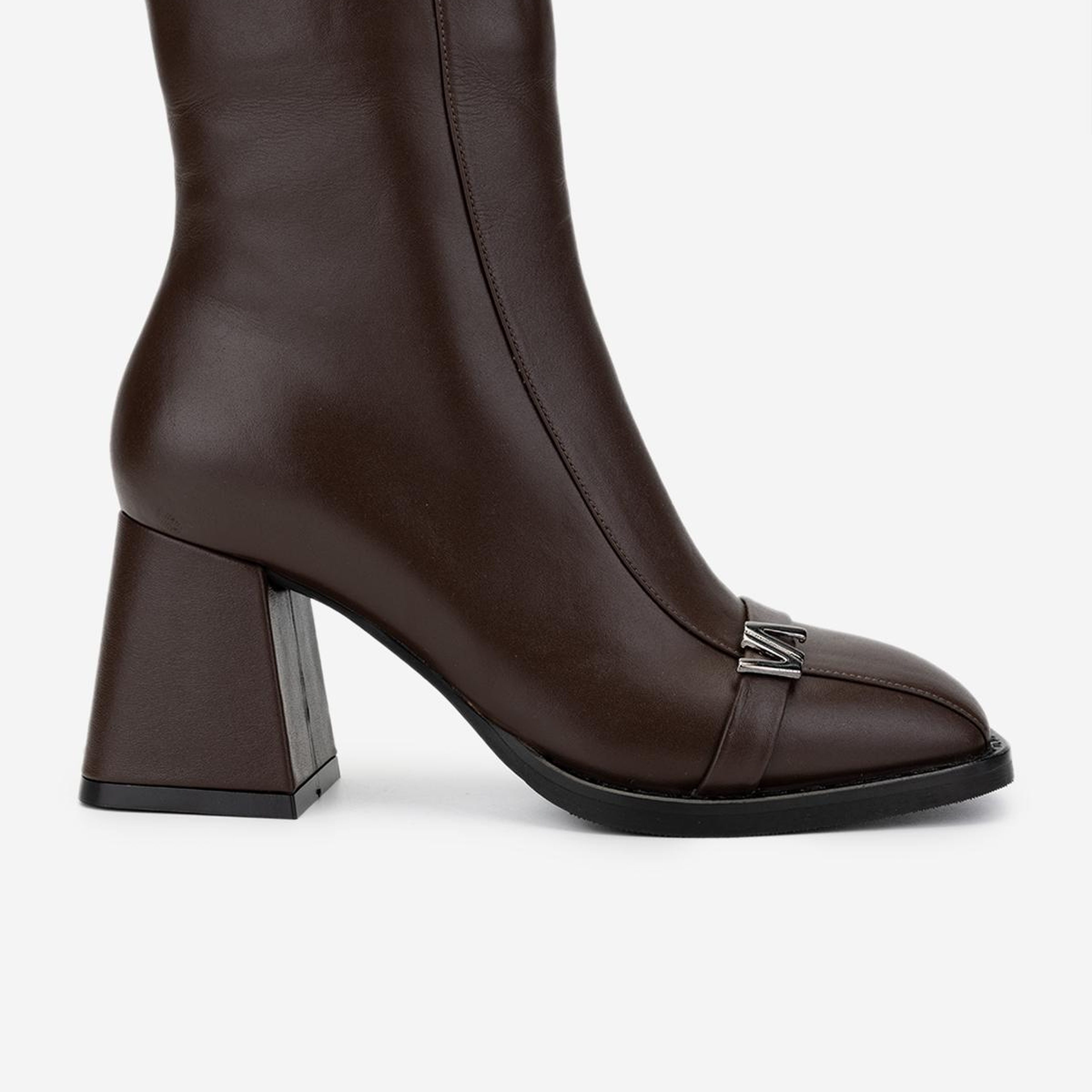 Valmenti Kadın Hakiki Deri Kahverengi Topuklu Bot