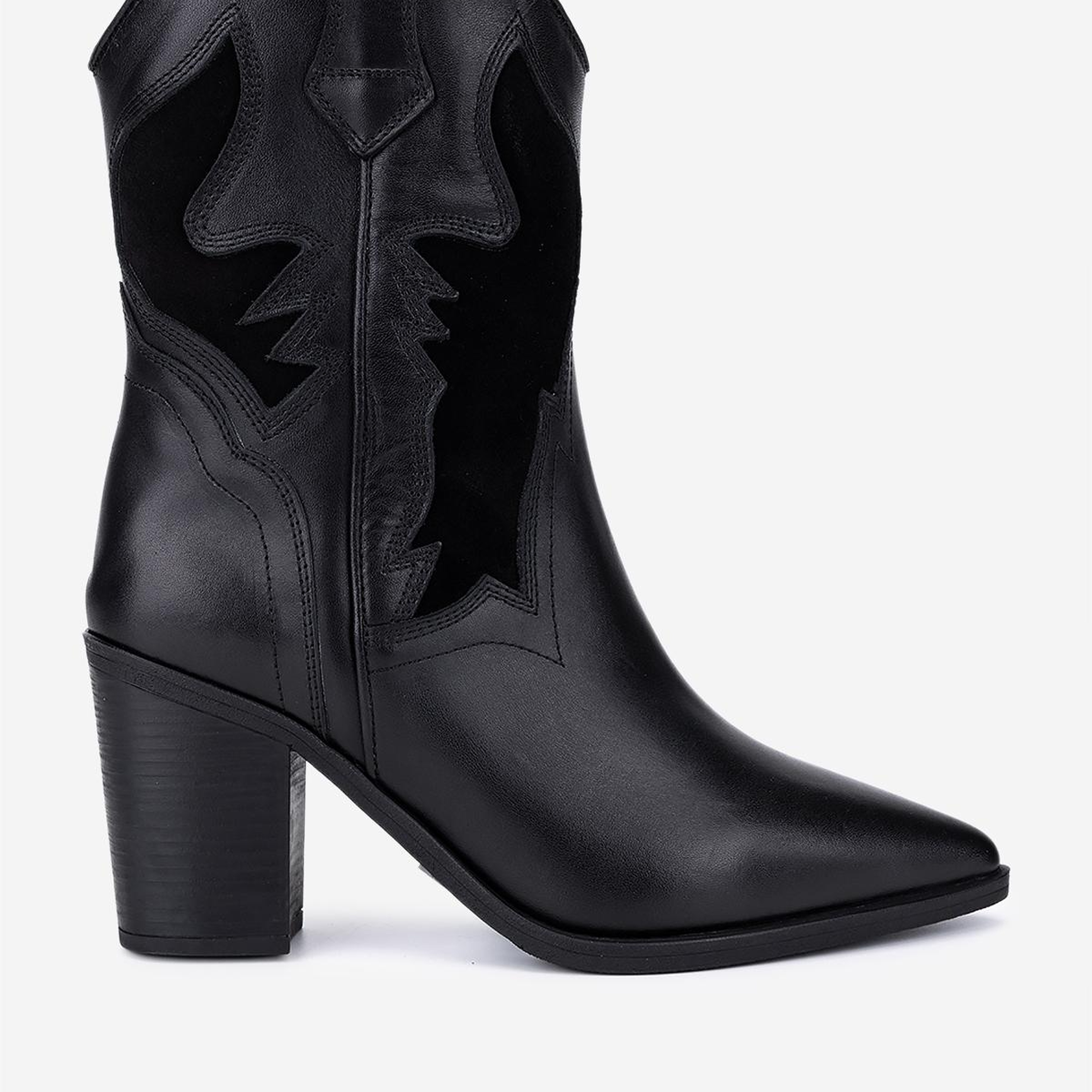 Valmenti Kadın Hakiki Deri Siyah Western Bot