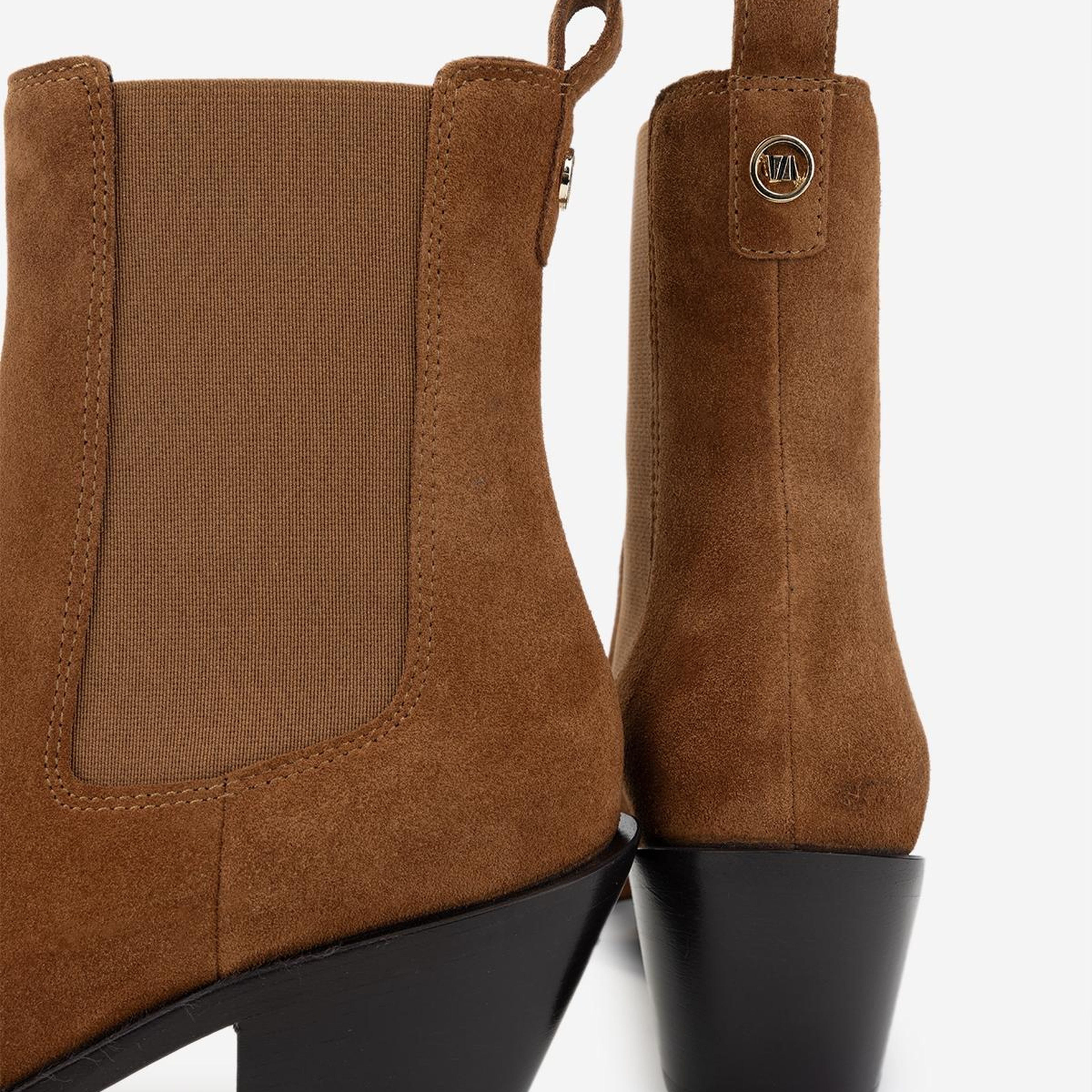Valmenti Kadın Hakiki Deri Taba Süet Topuklu Bot