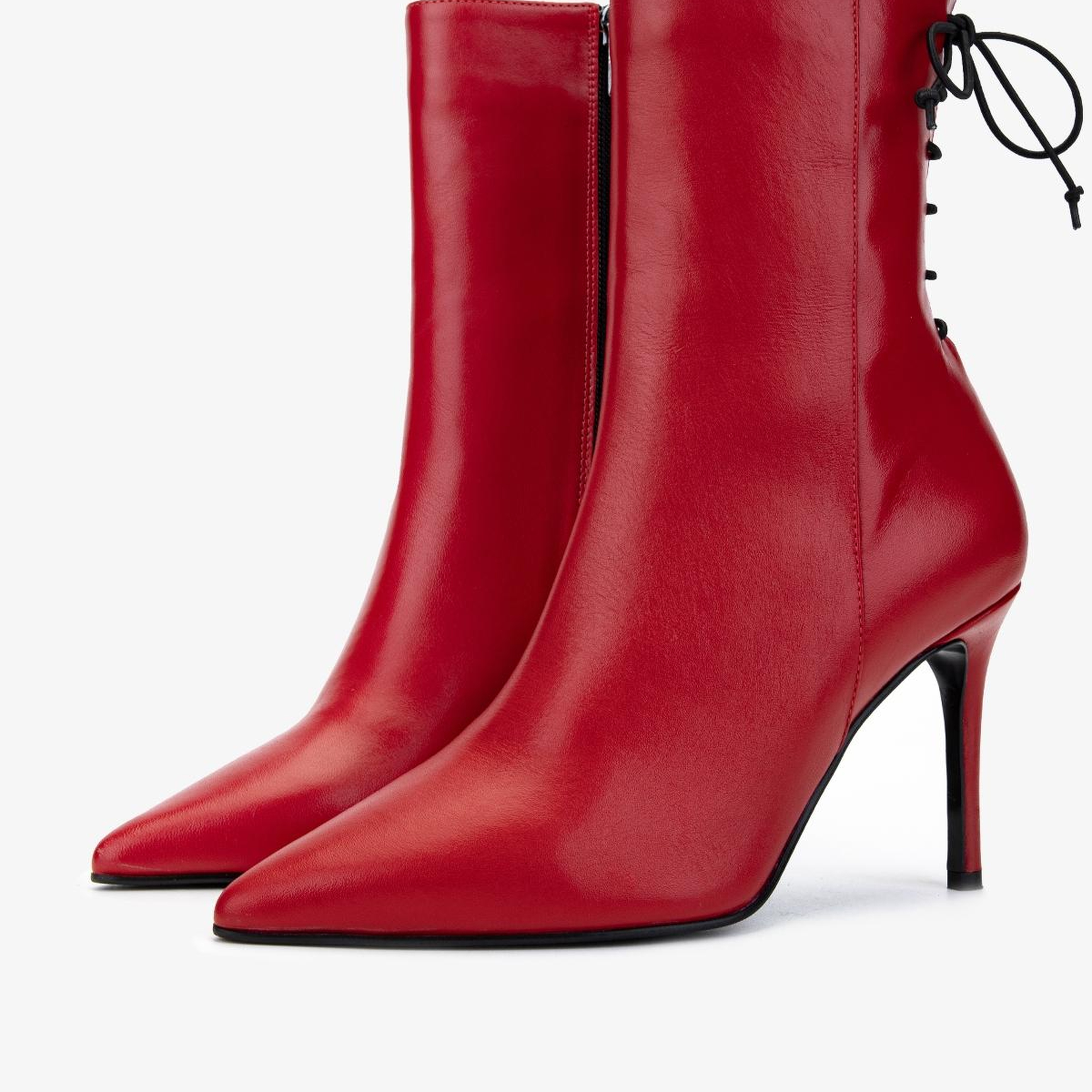 Valmenti Kadın Hakiki Deri Kırmızı Topuklu Bot