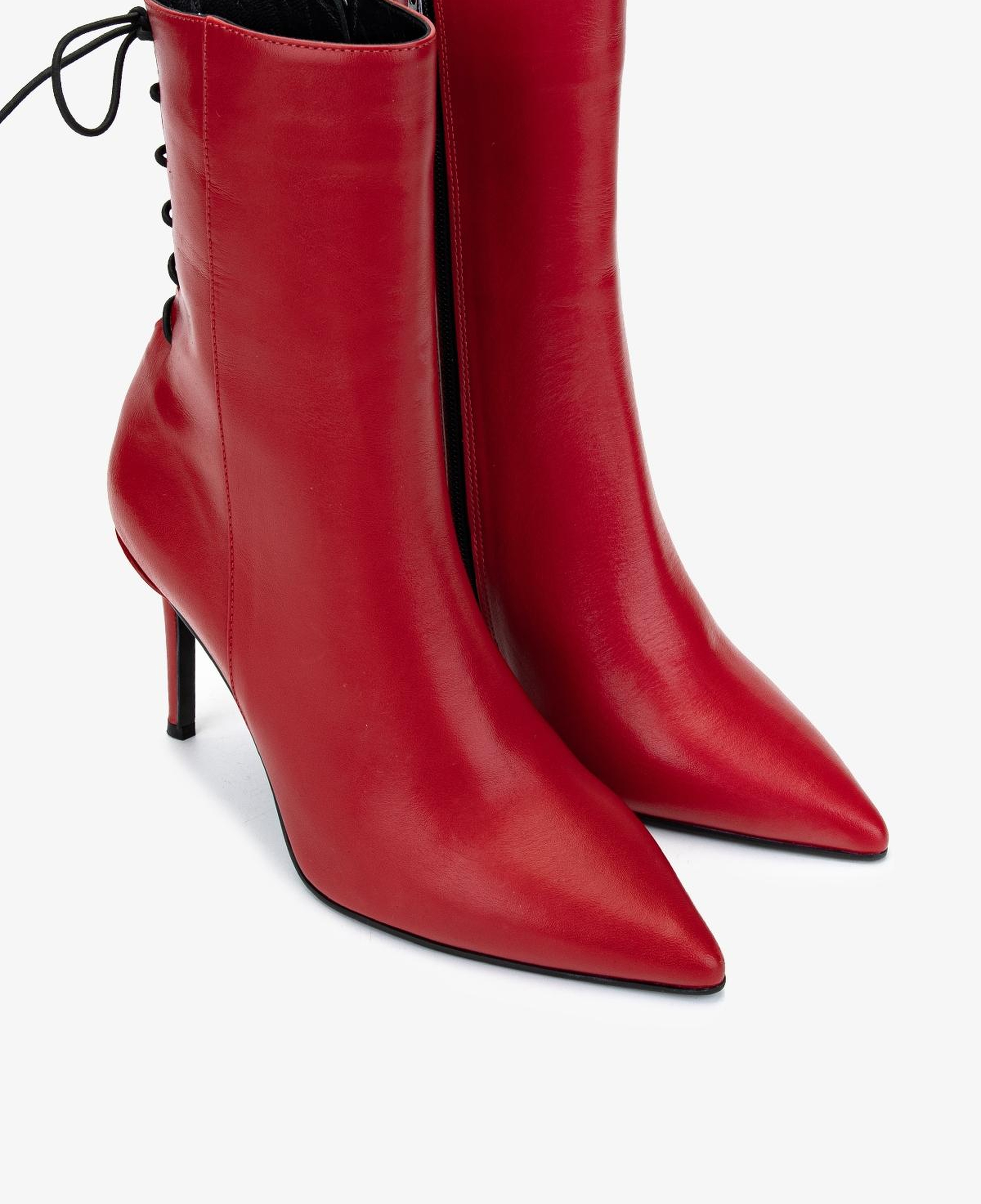 Valmenti Kadın Hakiki Deri Kırmızı Topuklu Bot
