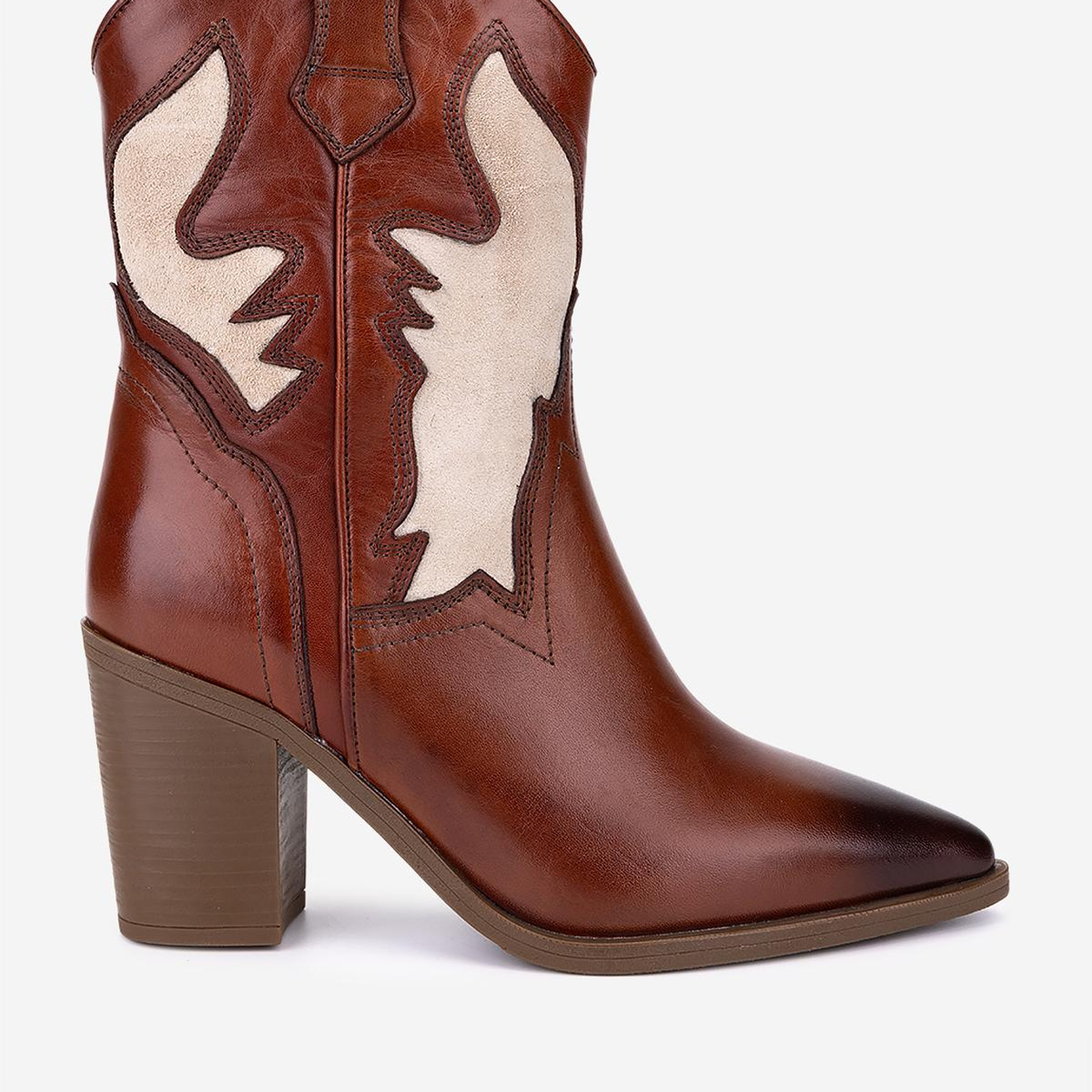 Valmenti Kadın Hakiki Deri Taba Western Bot