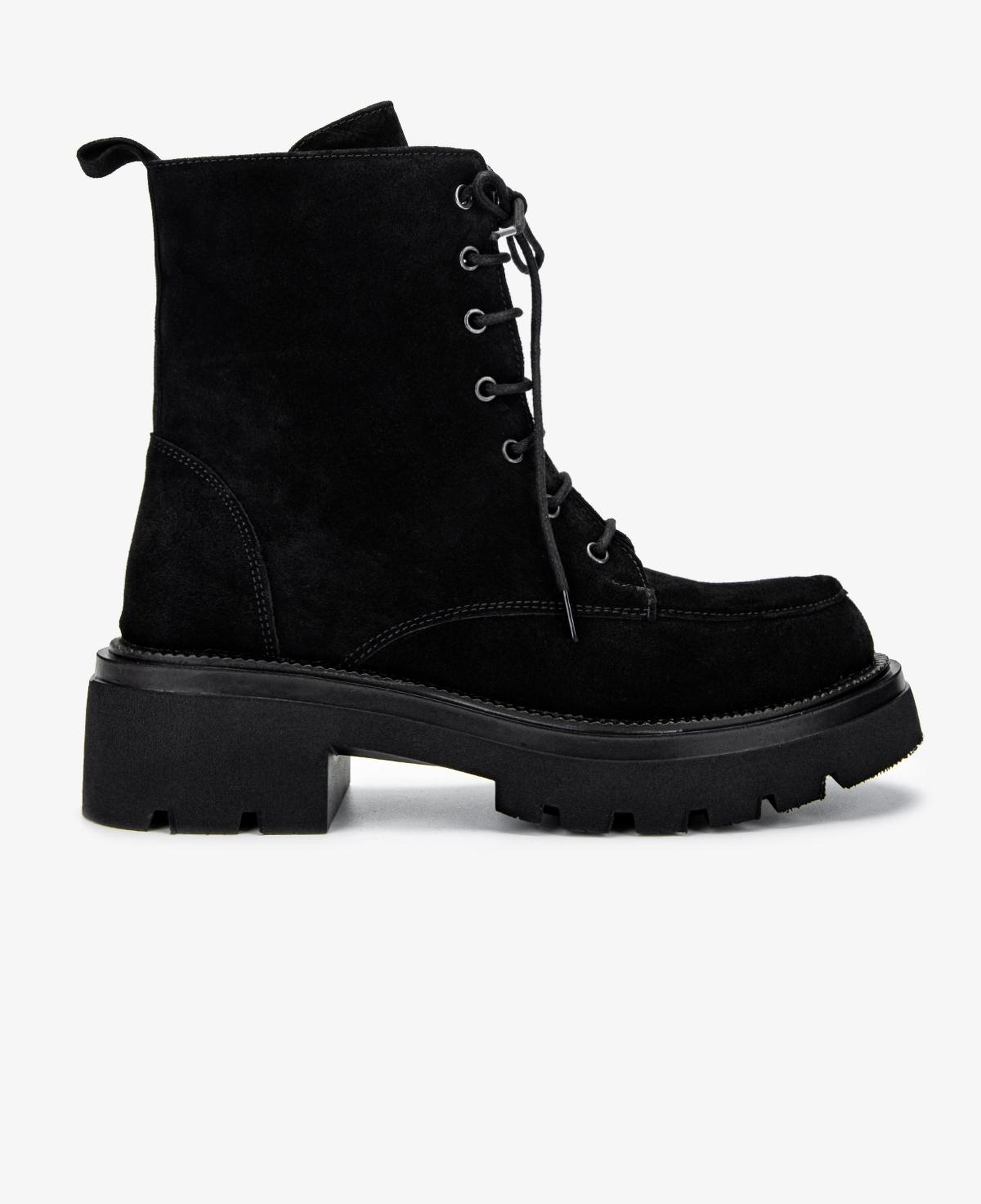 Valmenti Kadın Hakiki Deri Siyah Süet Düz Bot