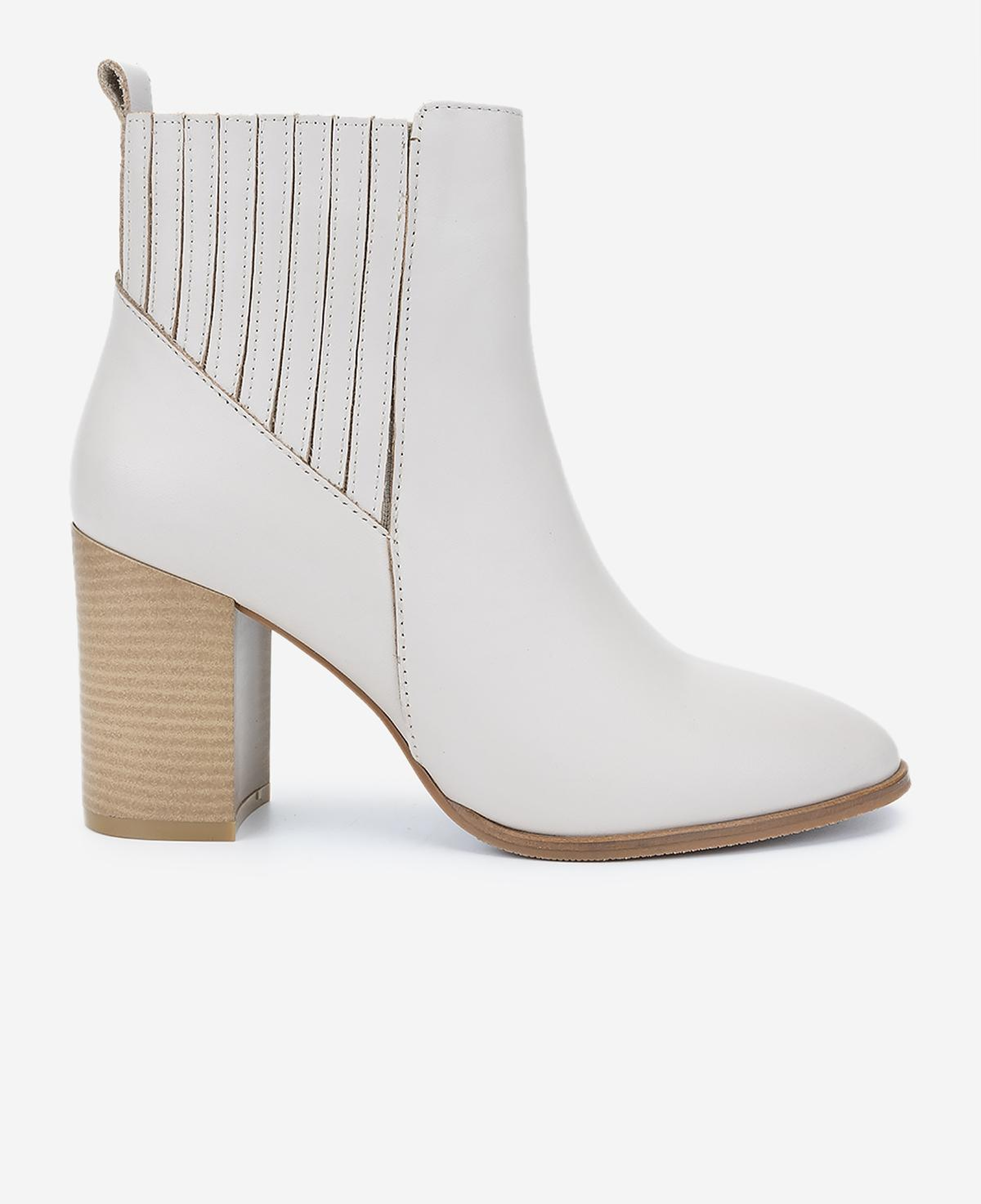 Valmenti Kadın Hakiki Deri Bej Topuklu Bot