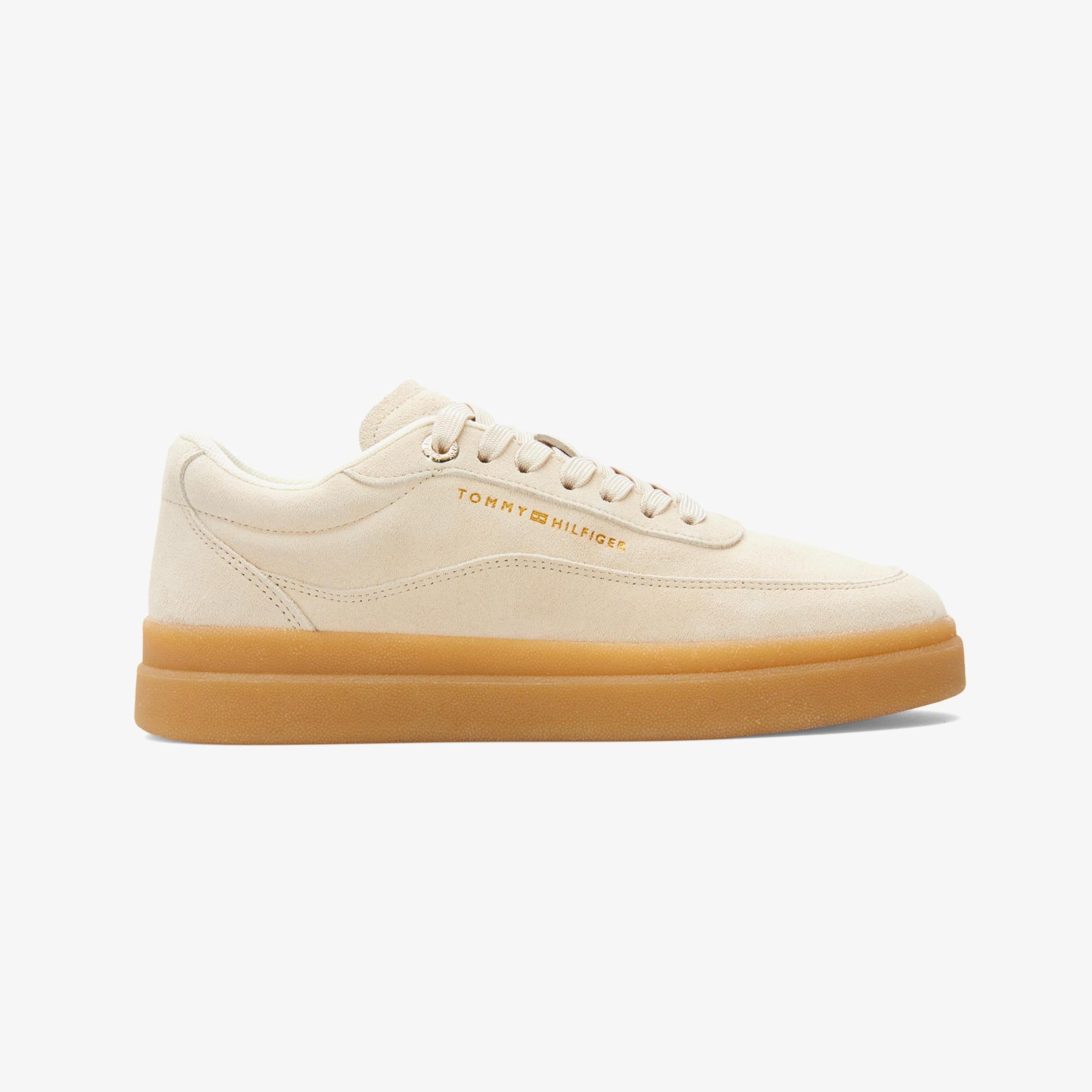 Tommy Hilfiger Modern Court Suede Kadın Bej Sneaker