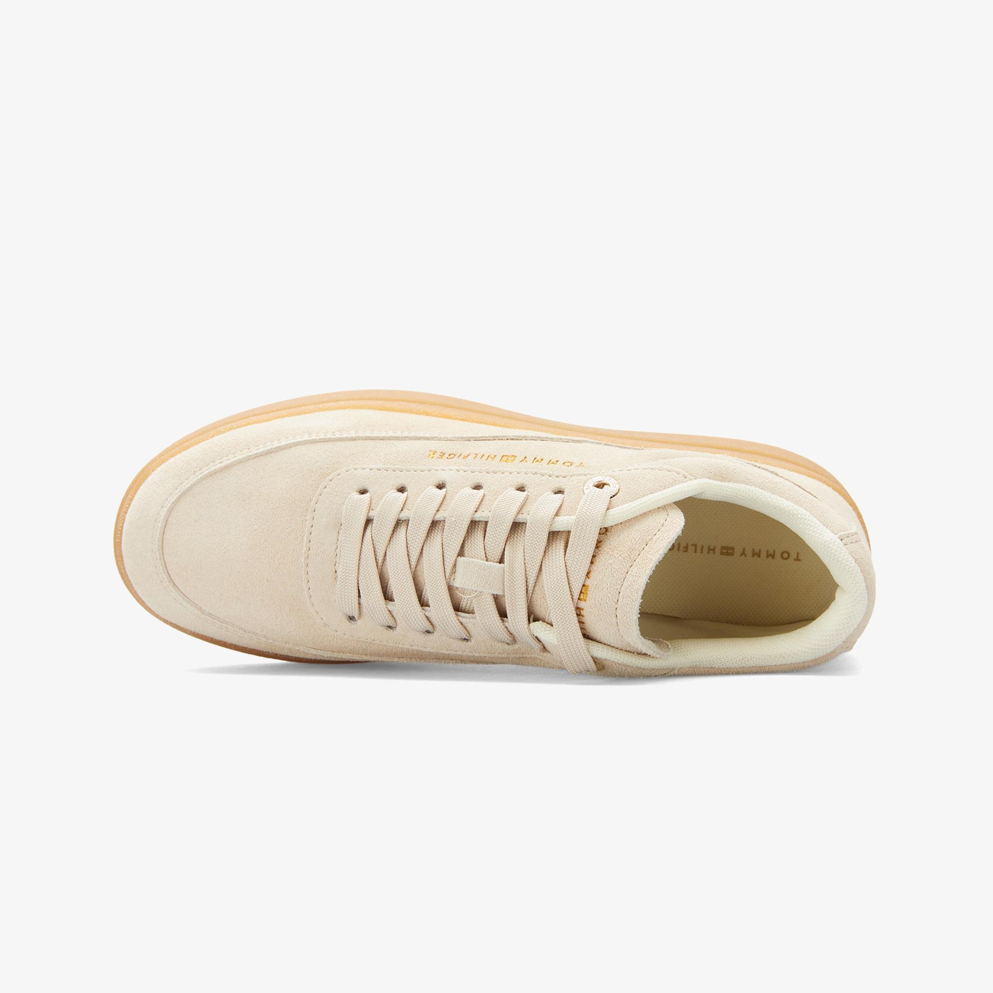 Tommy Hilfiger Modern Court Suede Kadın Bej Sneaker