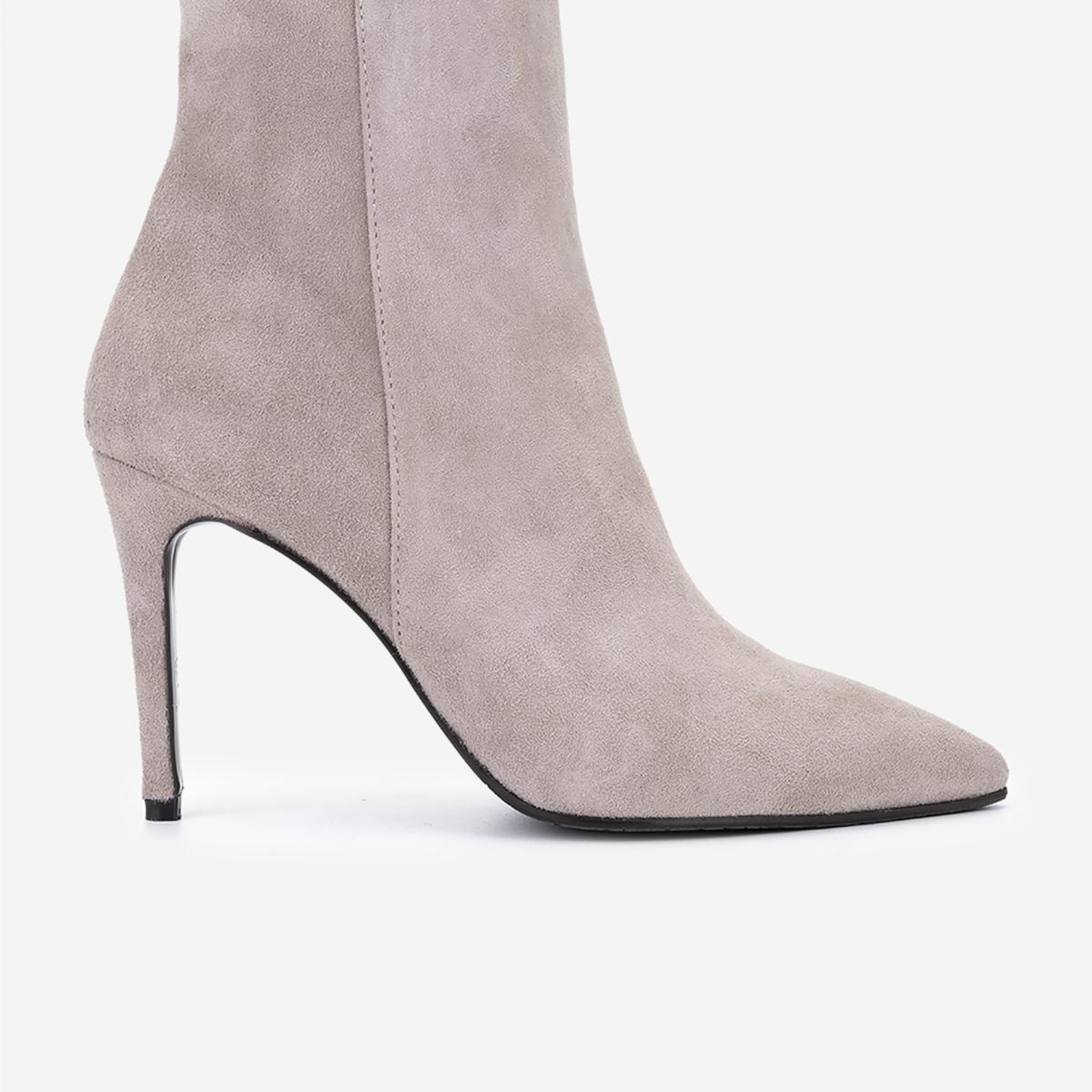 Valmenti Kadın Hakiki Deri Vizon Süet Topuklu Bot