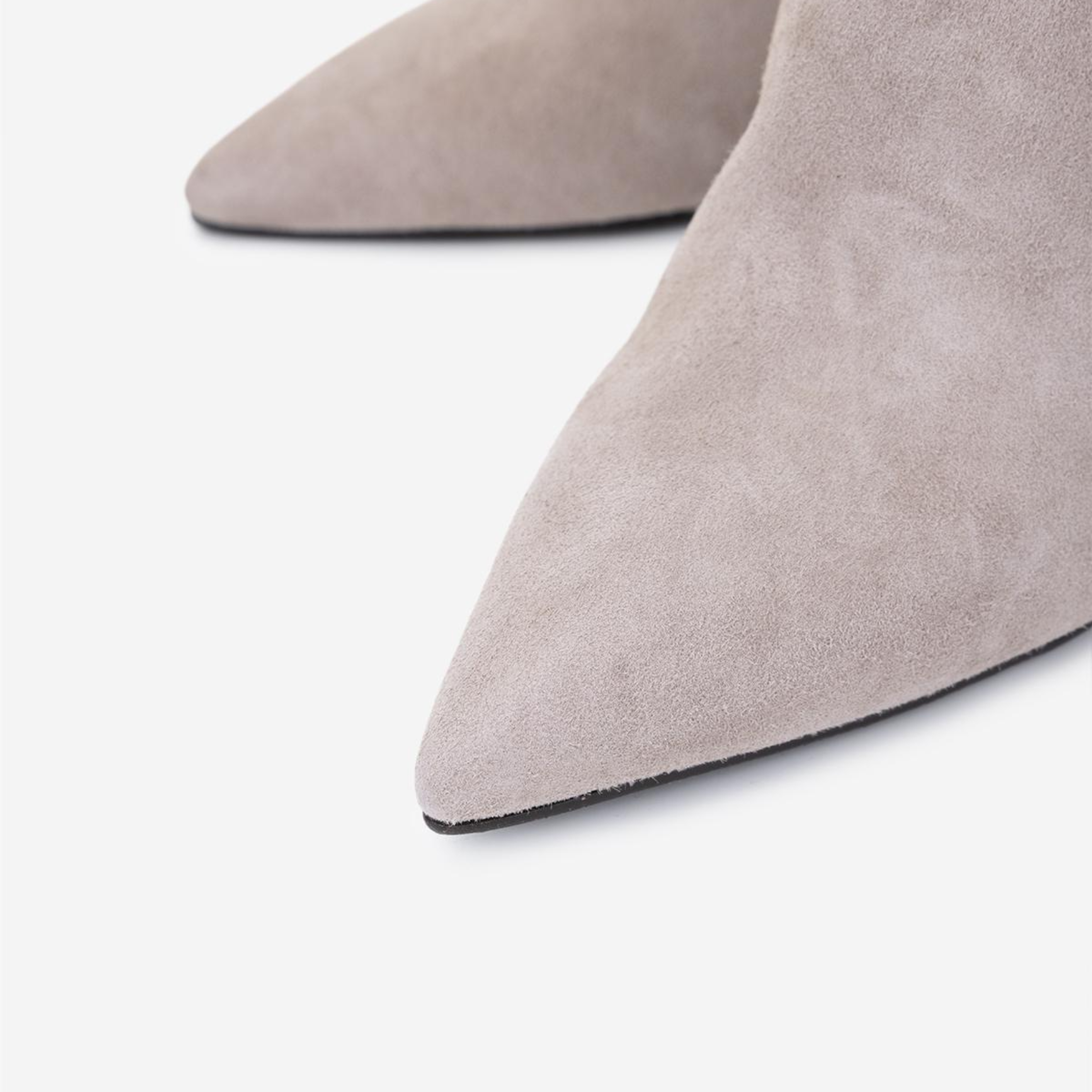 Valmenti Kadın Hakiki Deri Vizon Süet Topuklu Bot